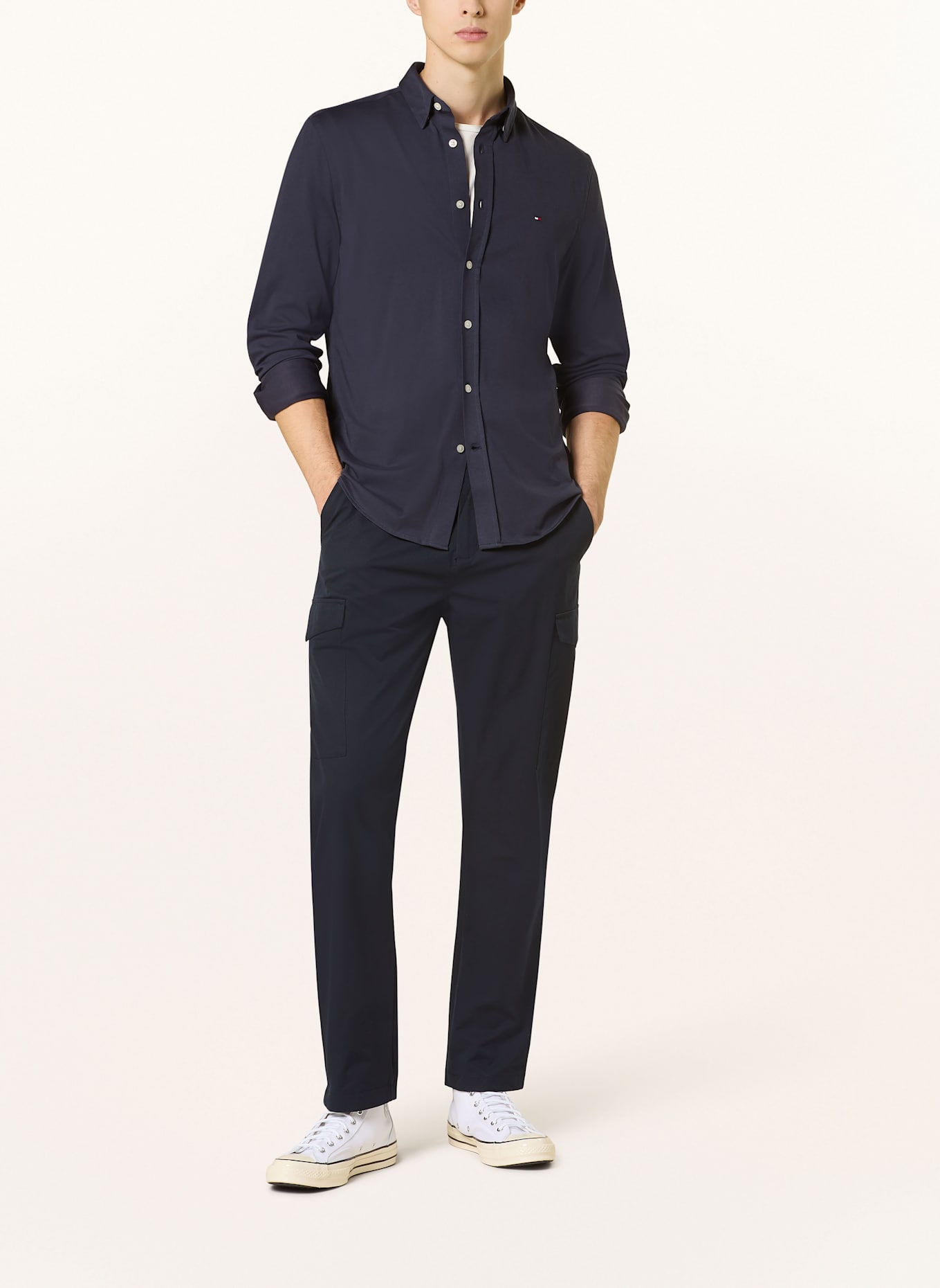 TOMMY HILFIGER Hemd Regular Fit: DUNKELBLAU