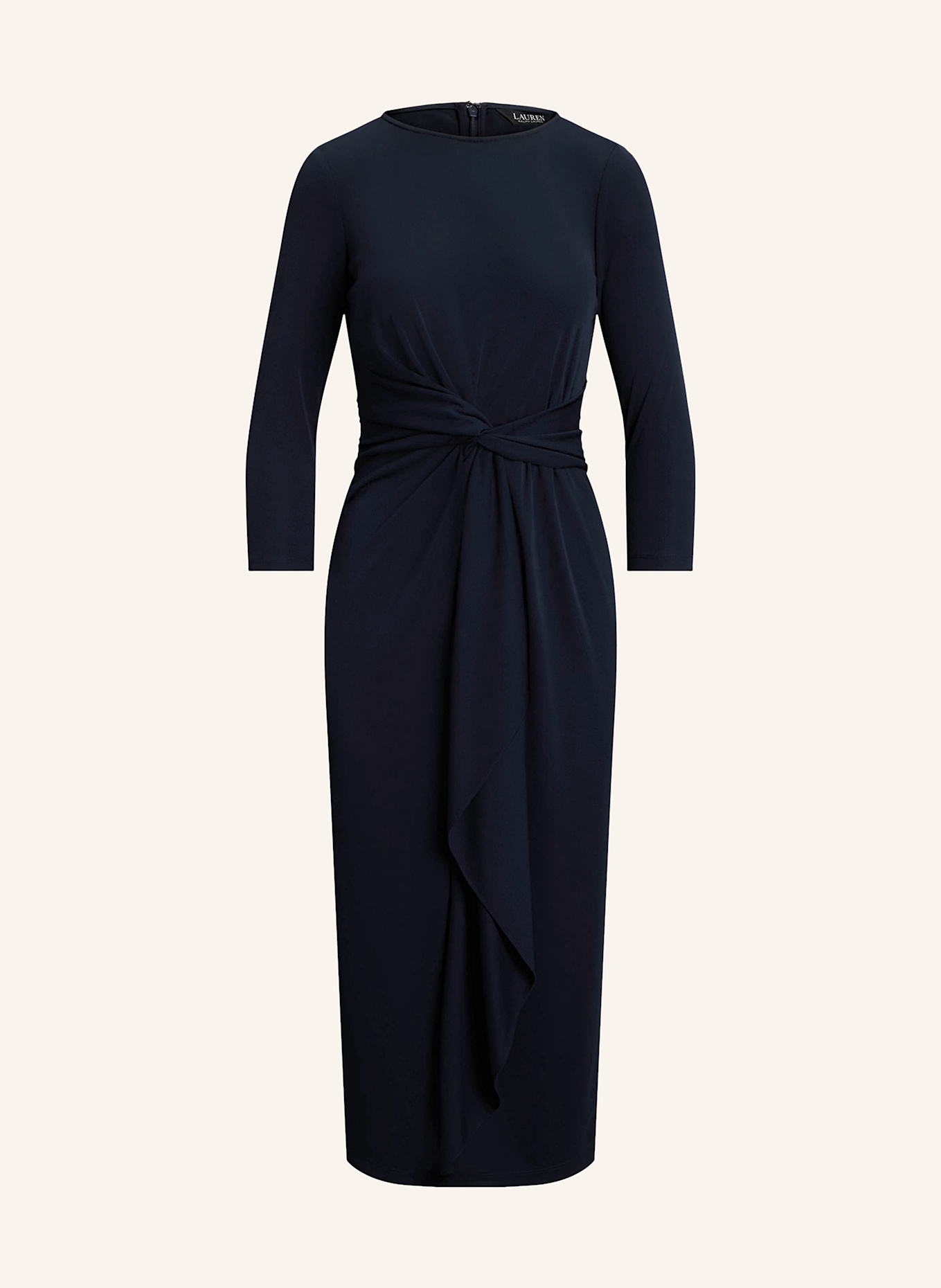 LAUREN RALPH LAUREN Jerseykleid mit 3/4-Arm: DUNKELBLAU