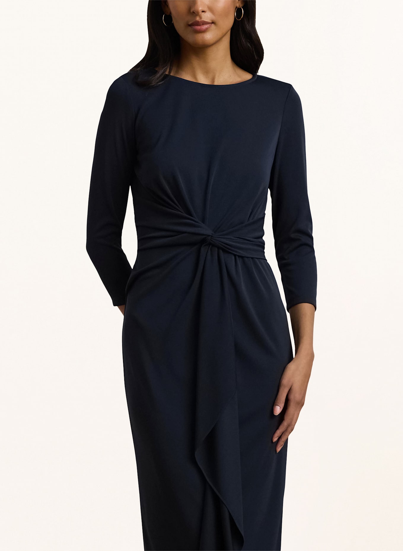 LAUREN RALPH LAUREN Jerseykleid mit 3/4-Arm: DUNKELBLAU