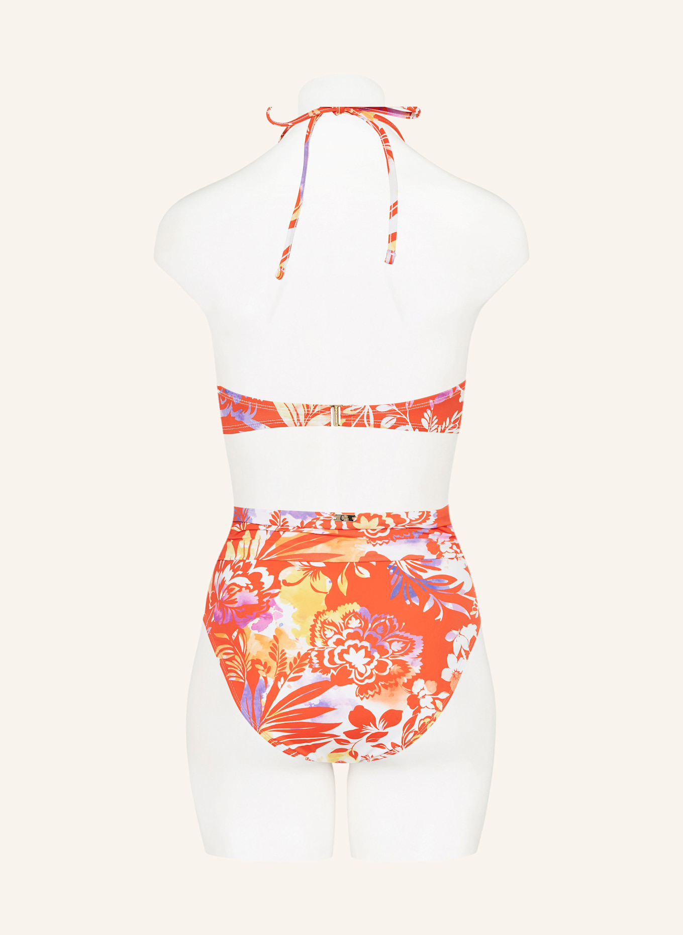 LAUREN RALPH LAUREN Neckholder-Bikini-Top ISLAND BREEZE: ORANGE/ WEISS/ LILA