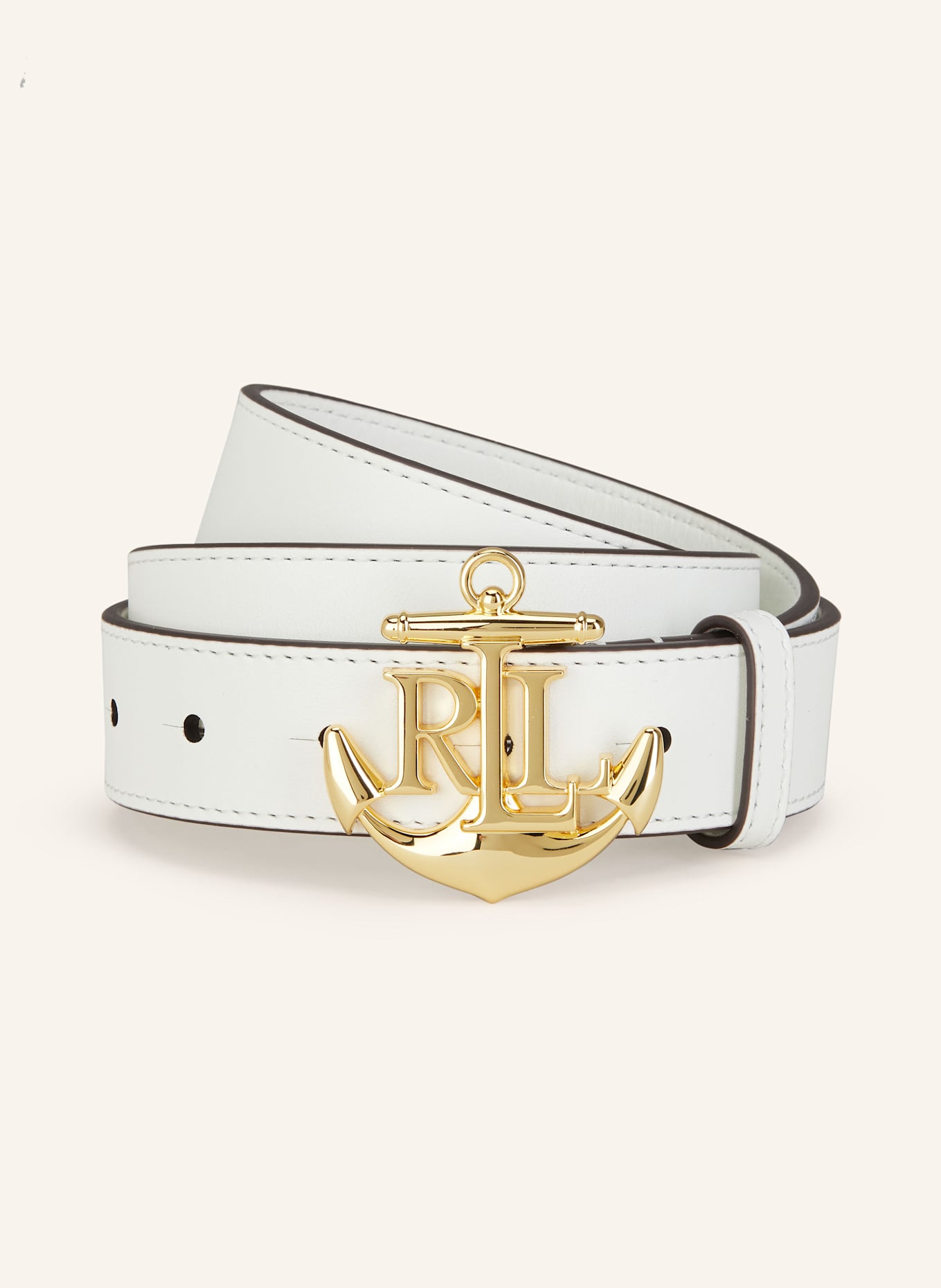 LAUREN RALPH LAUREN Ledergürtel: WEISS