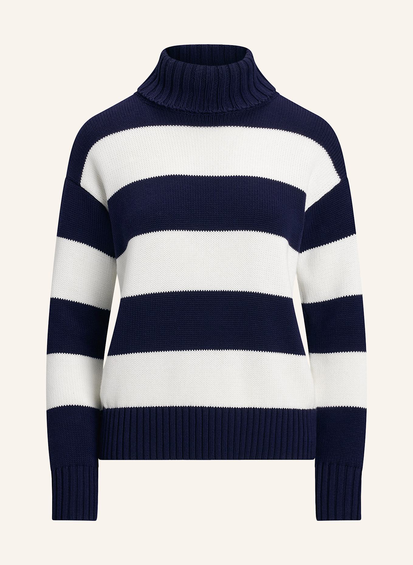 LAUREN RALPH LAUREN Turtleneck sweater: DARK BLUE/ WHITE