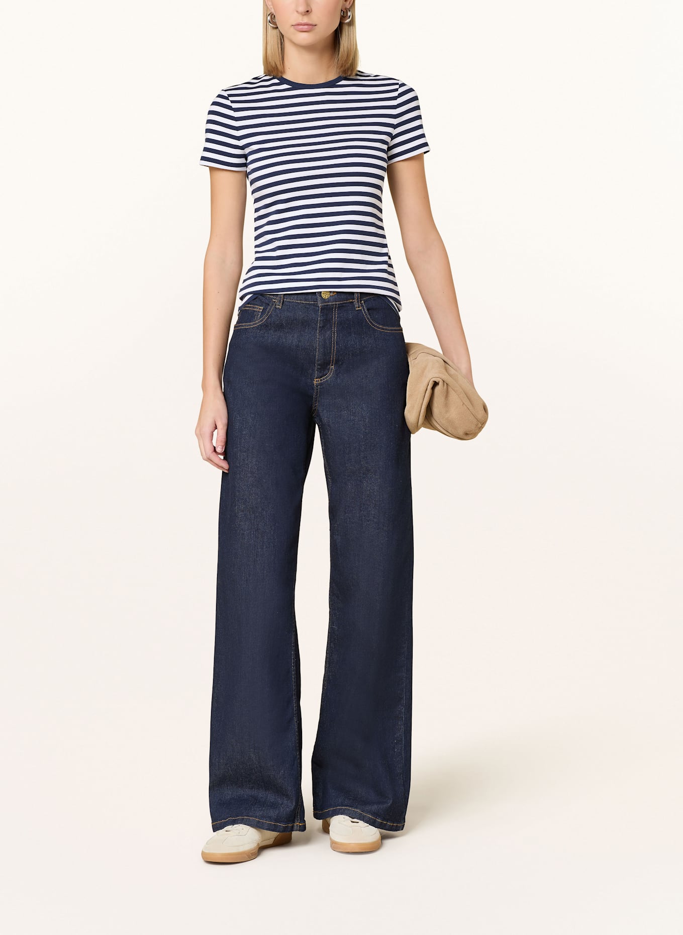 LAUREN RALPH LAUREN Tričko: TMAVĚ MODRÁ / BÍLÁ