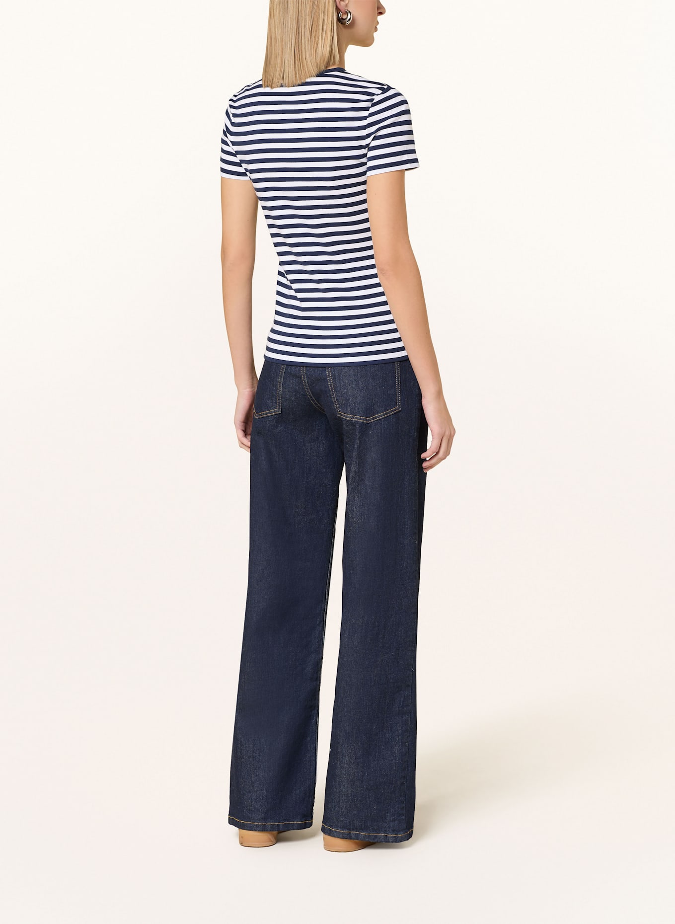 LAUREN RALPH LAUREN Tričko: TMAVĚ MODRÁ / BÍLÁ