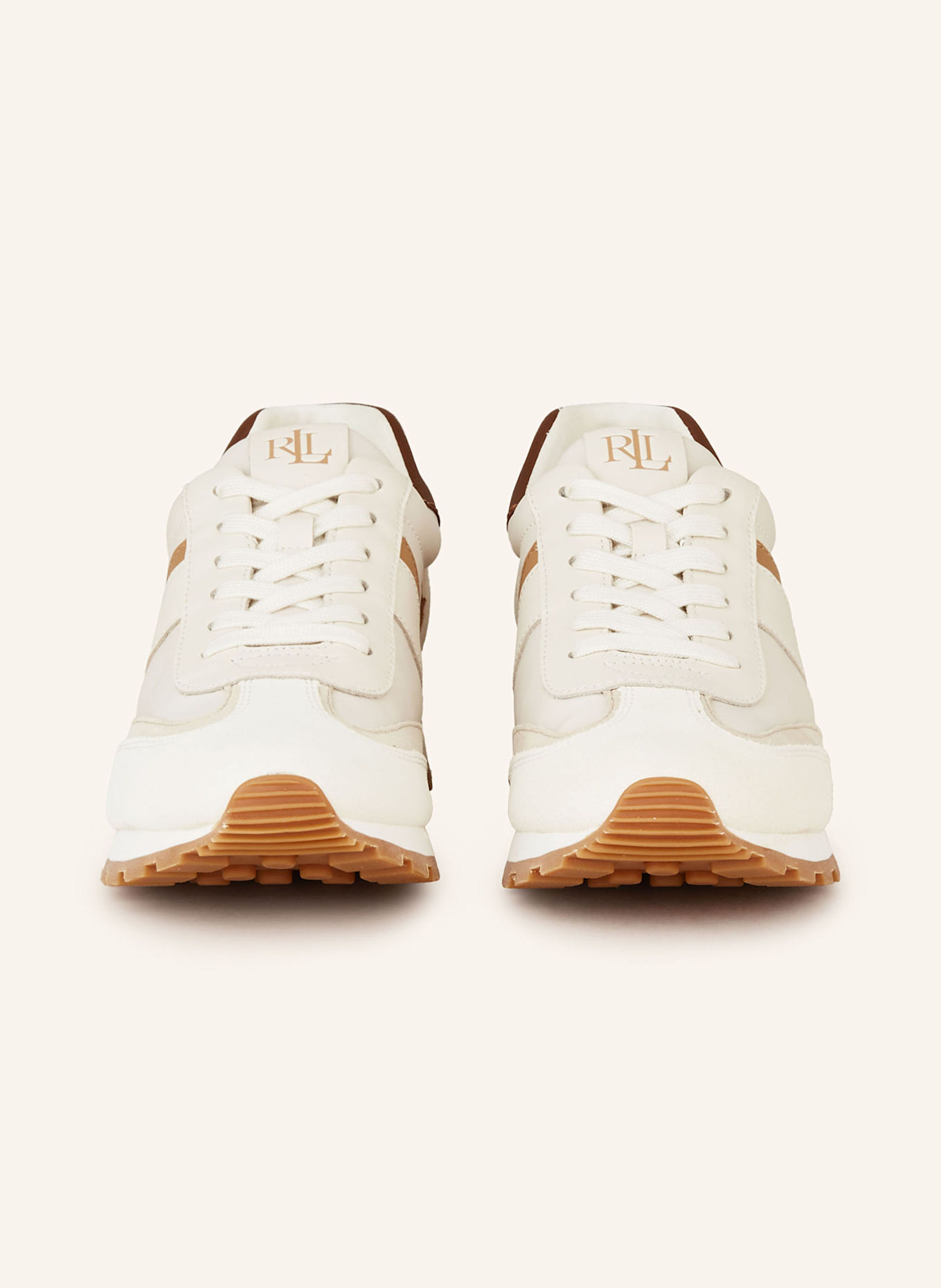 LAUREN RALPH LAUREN Sneakersy: KREMOWY / JASNOBRĄZOWY / BRĄZOWY