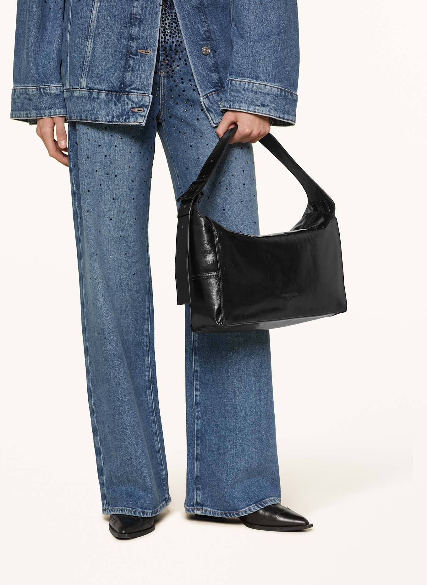 LIEBESKIND Hobo bag LOU MEDIUM: BLACK