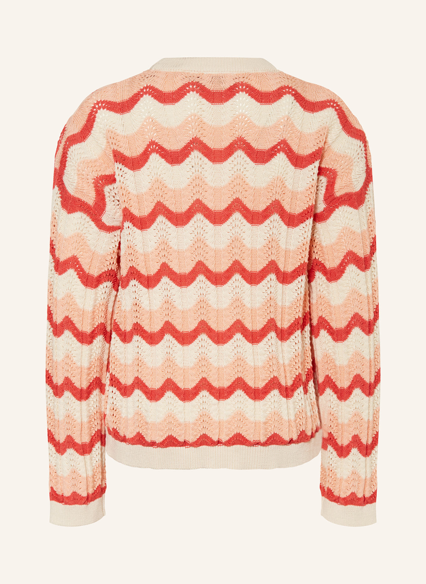 GARCIA Pullover: ECRU / HELLROT / LACHS