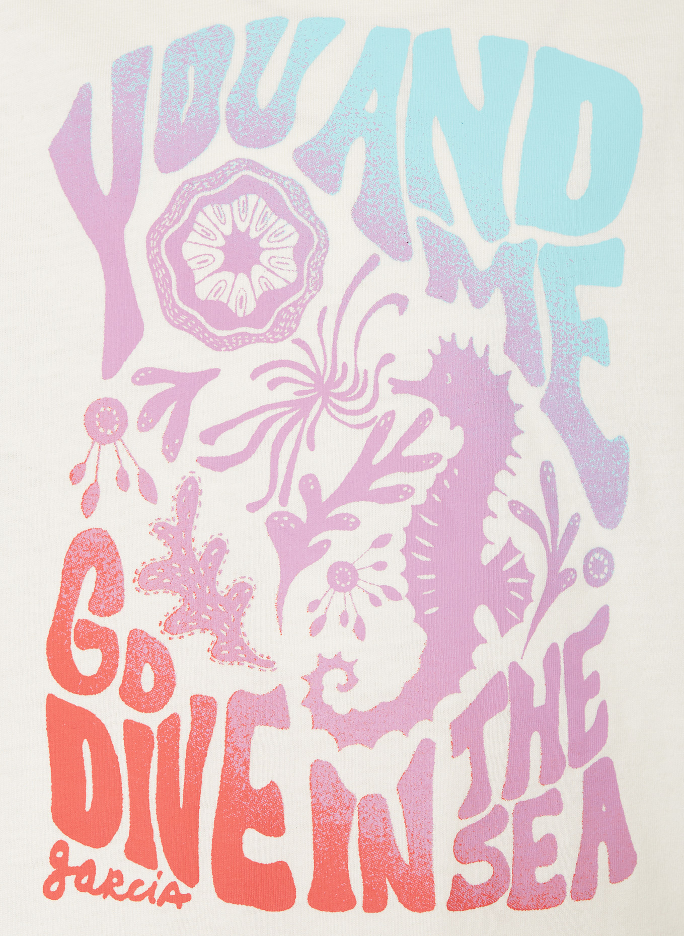 GARCIA T-shirt: BIAŁY/ JASNOFIOLETOWY