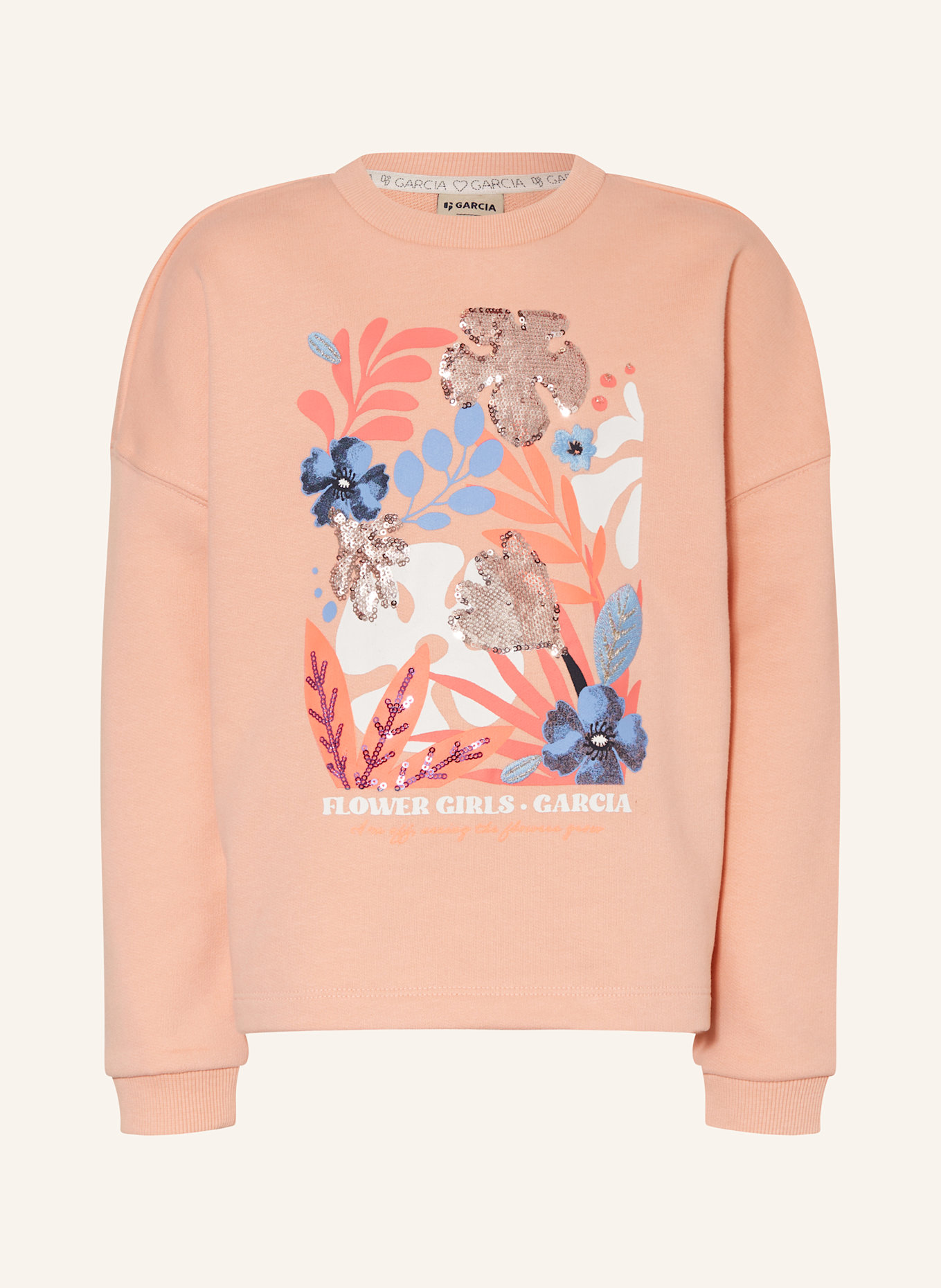 GARCIA Mikina s flitry: LOSOSOVÁ / TMAVĚ MODRÁ