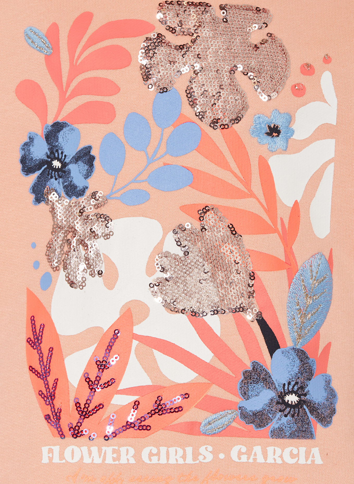 GARCIA Mikina s flitry: LOSOSOVÁ / TMAVĚ MODRÁ