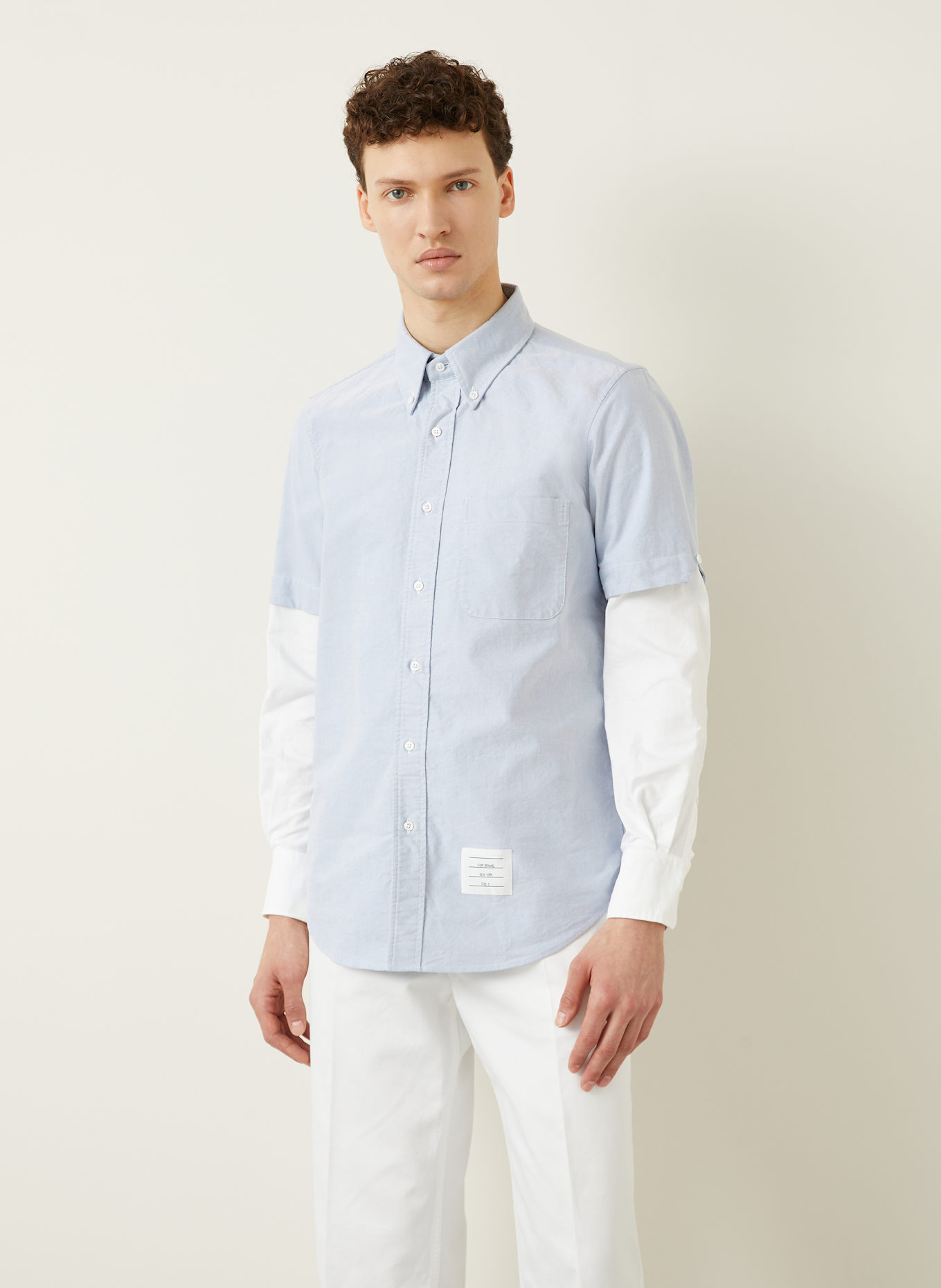 THOM BROWNE. Hemd Straight Fit: HELLBLAU