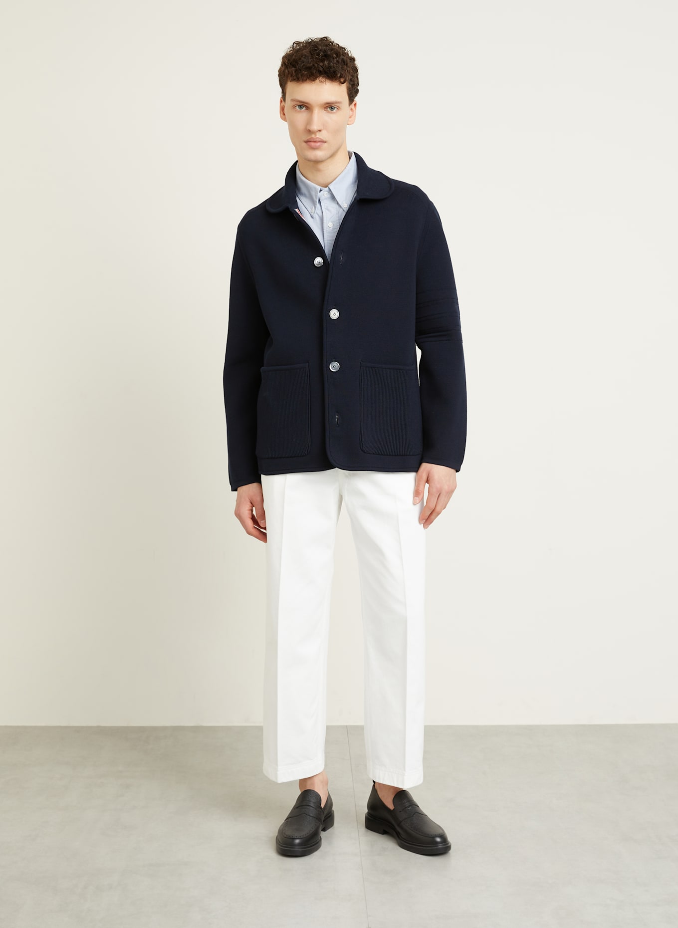 THOM BROWNE. Strickjacke: DUNKELBLAU