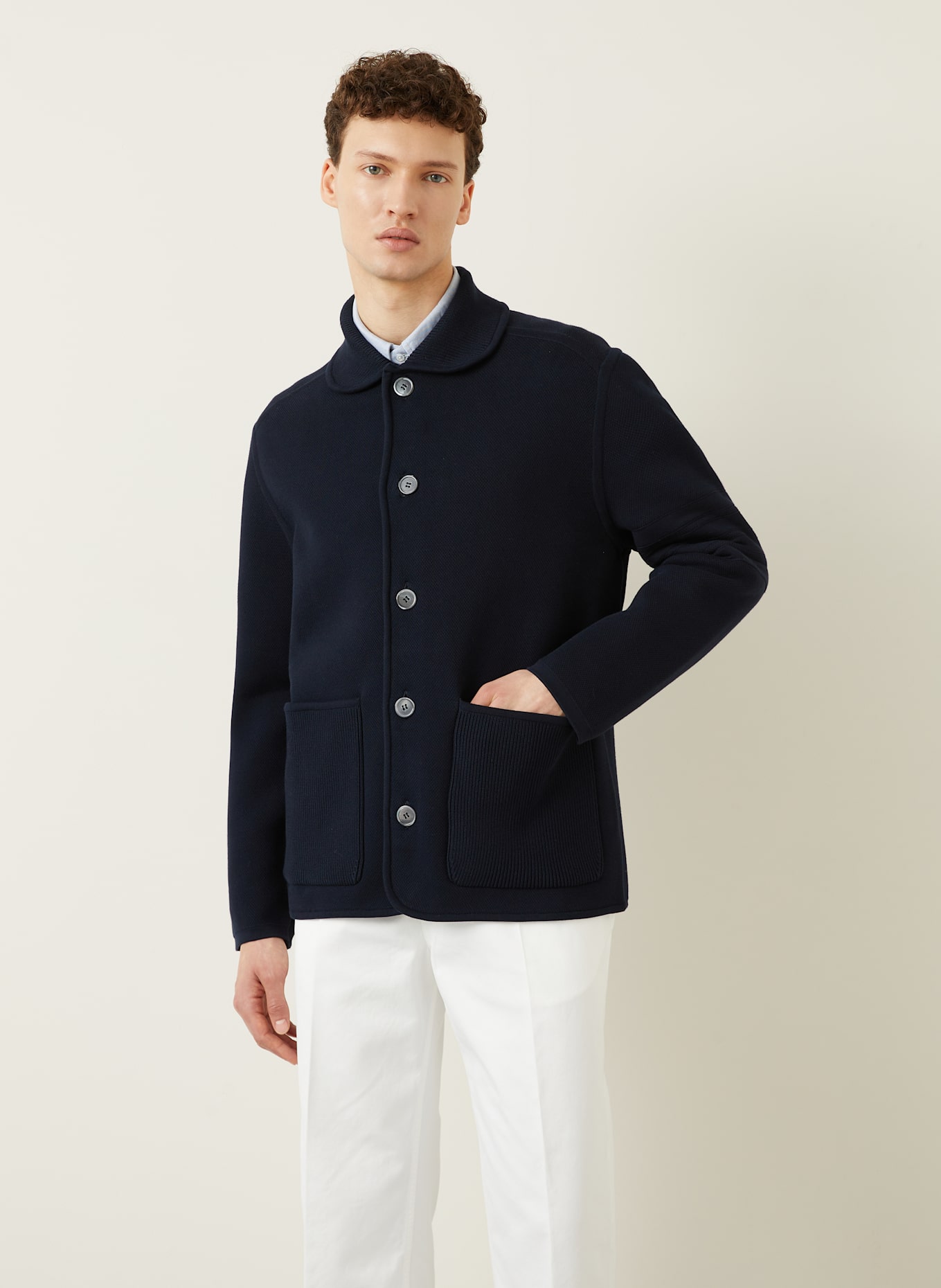 THOM BROWNE. Strickjacke: DUNKELBLAU