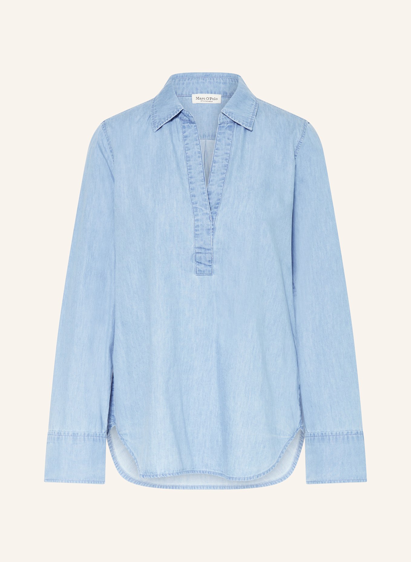 Marc O'Polo Blusenshirt in Jeansoptik: HELLBLAU