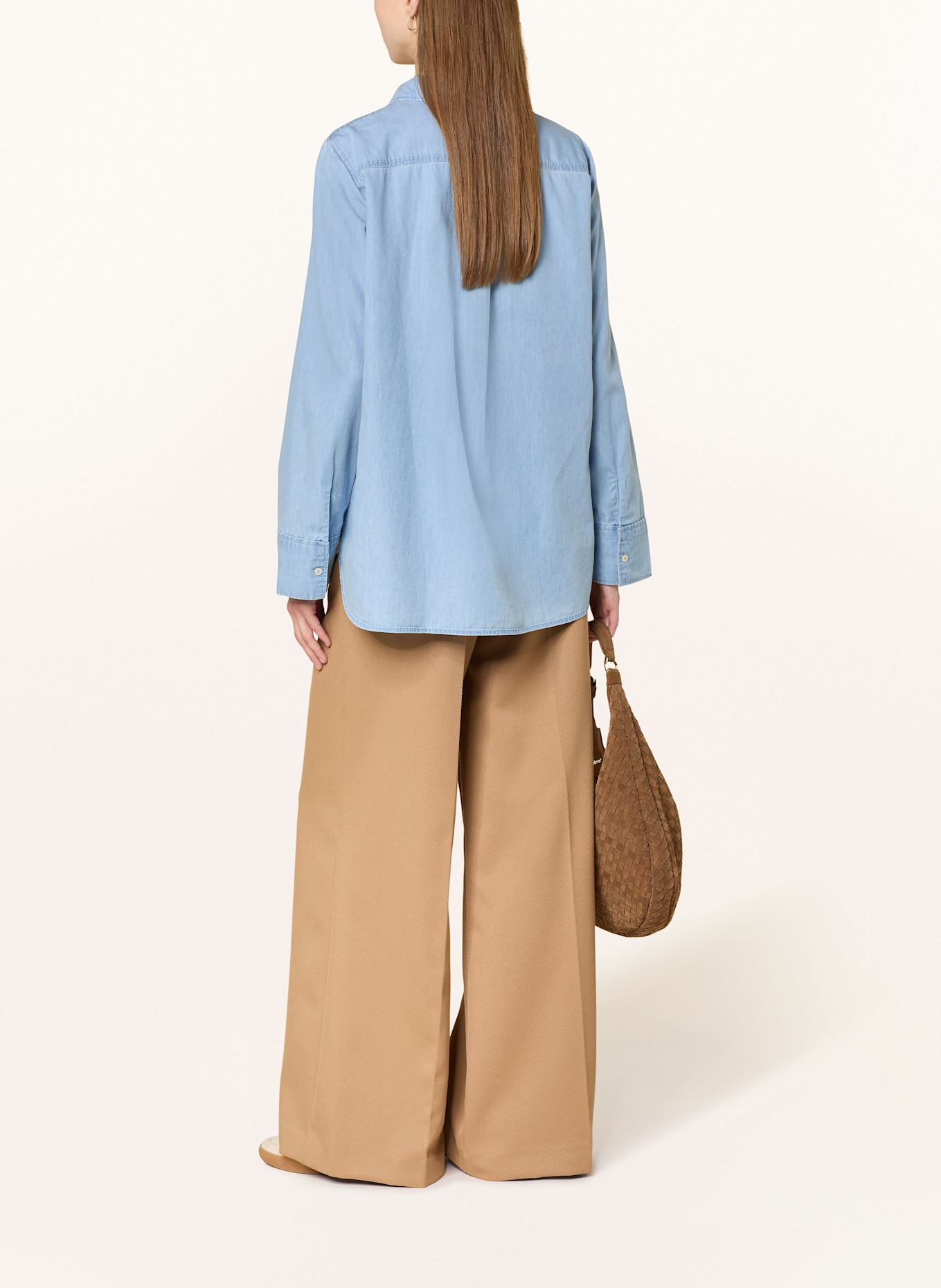 Marc O'Polo Blusenshirt in Jeansoptik: HELLBLAU