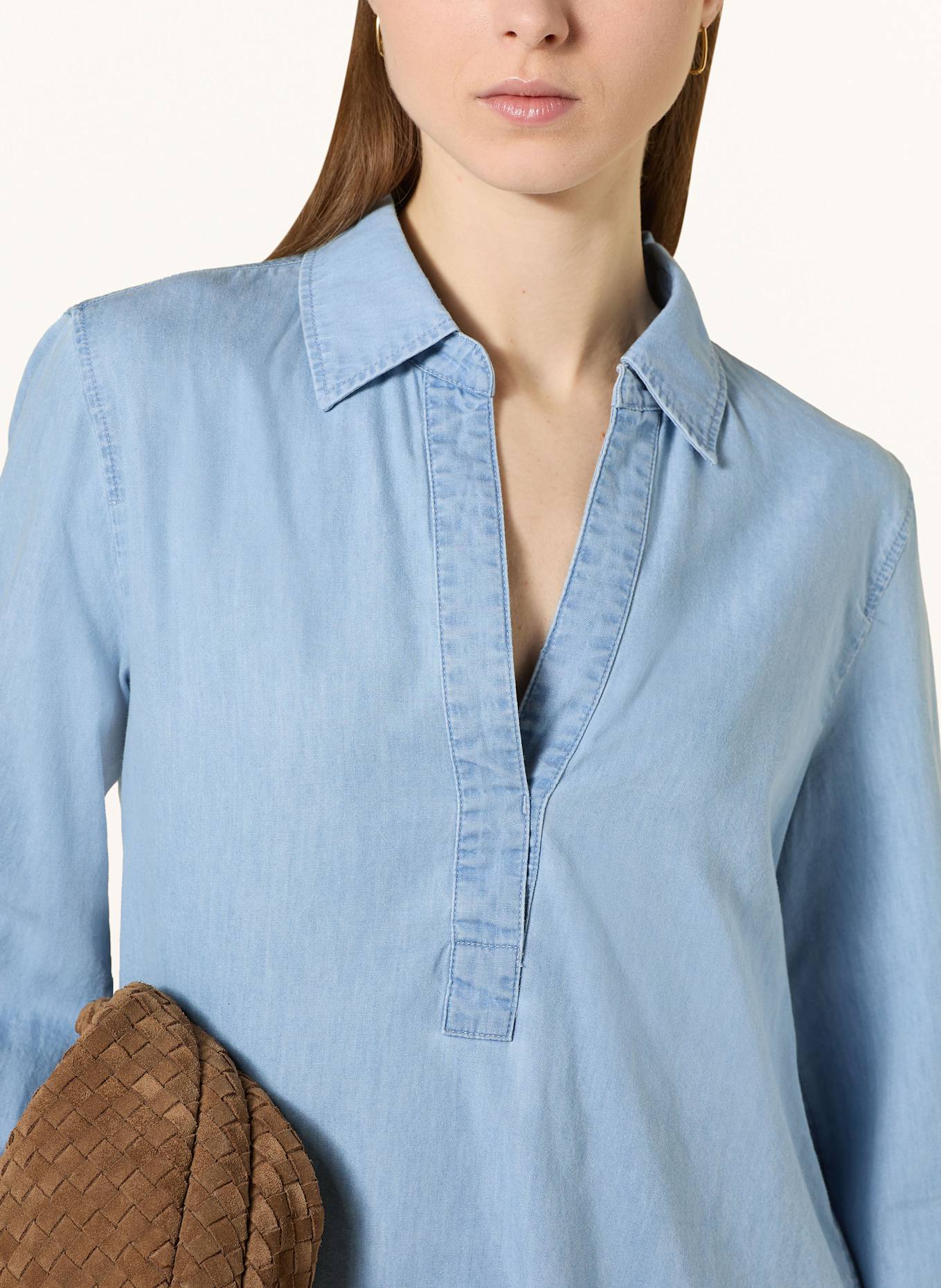 Marc O'Polo Blusenshirt in Jeansoptik: HELLBLAU