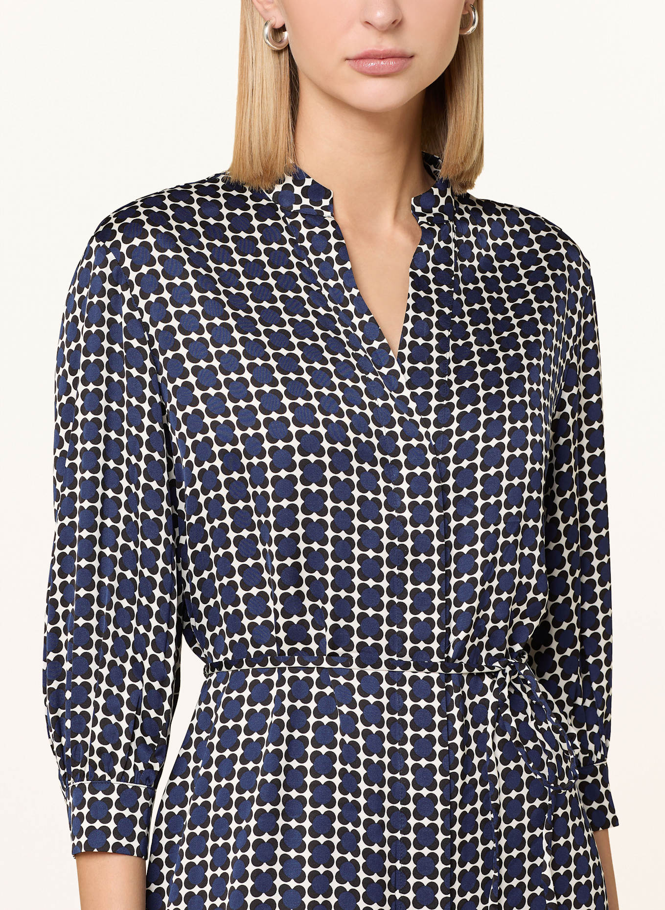 Marc O'Polo Kleid mit 3/4-Arm: SCHWARZ/ WEISS/ DUNKELBLAU