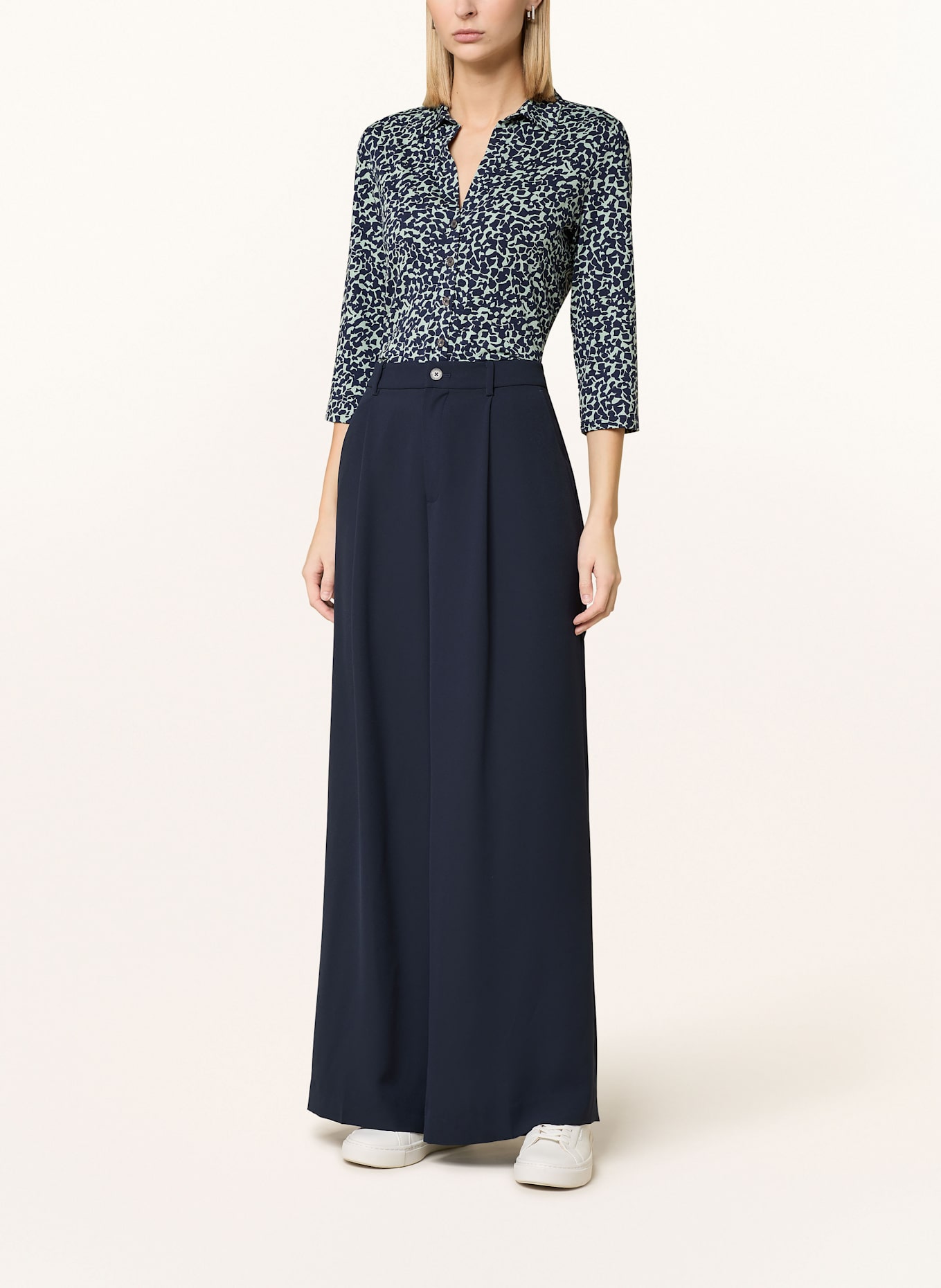 Marc O'Polo Koszula z rękawami 3/4 z dżerseju: GRANATOWY / MIĘTOWY