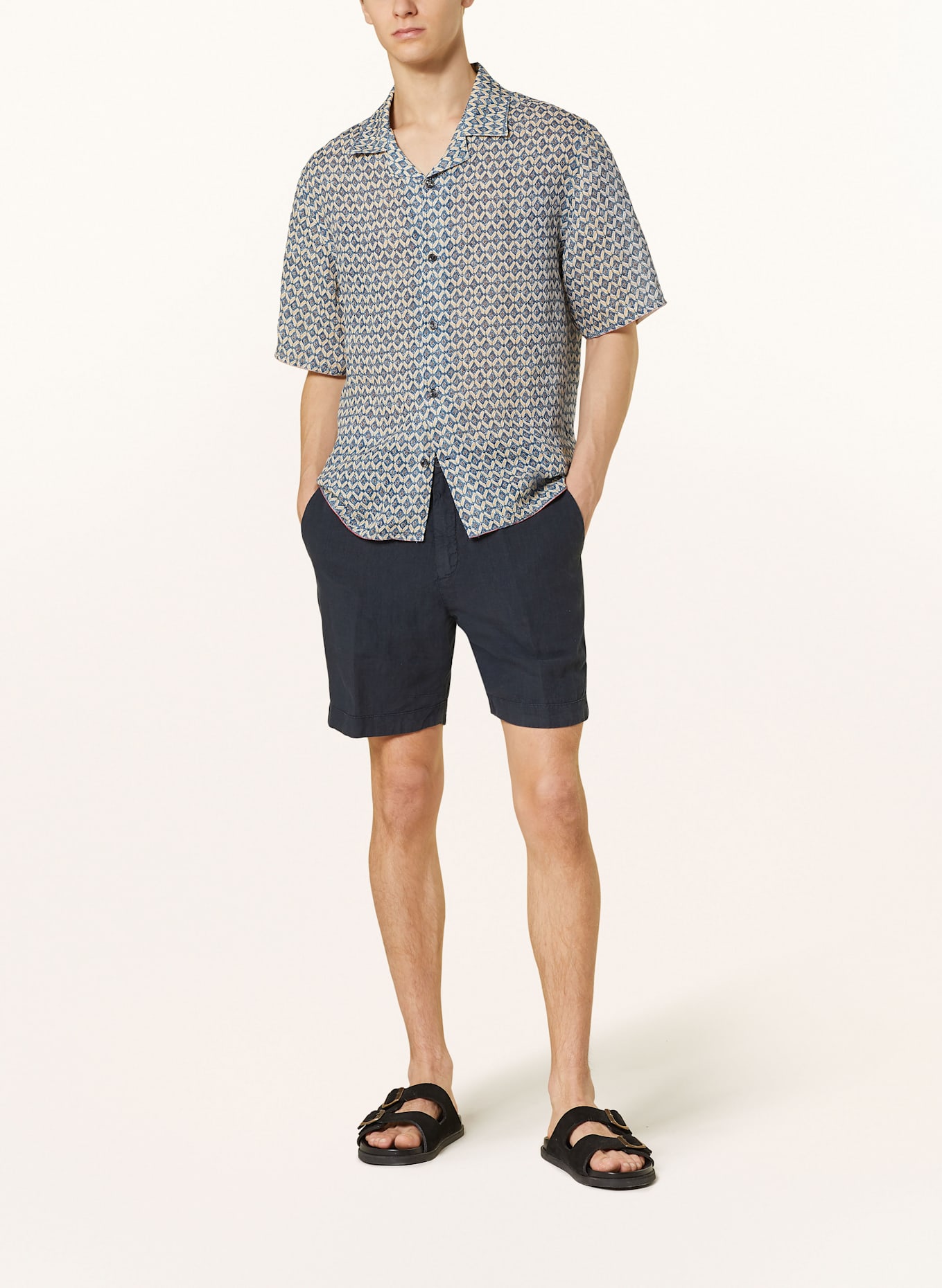 120%lino Leinenshorts: DUNKELBLAU