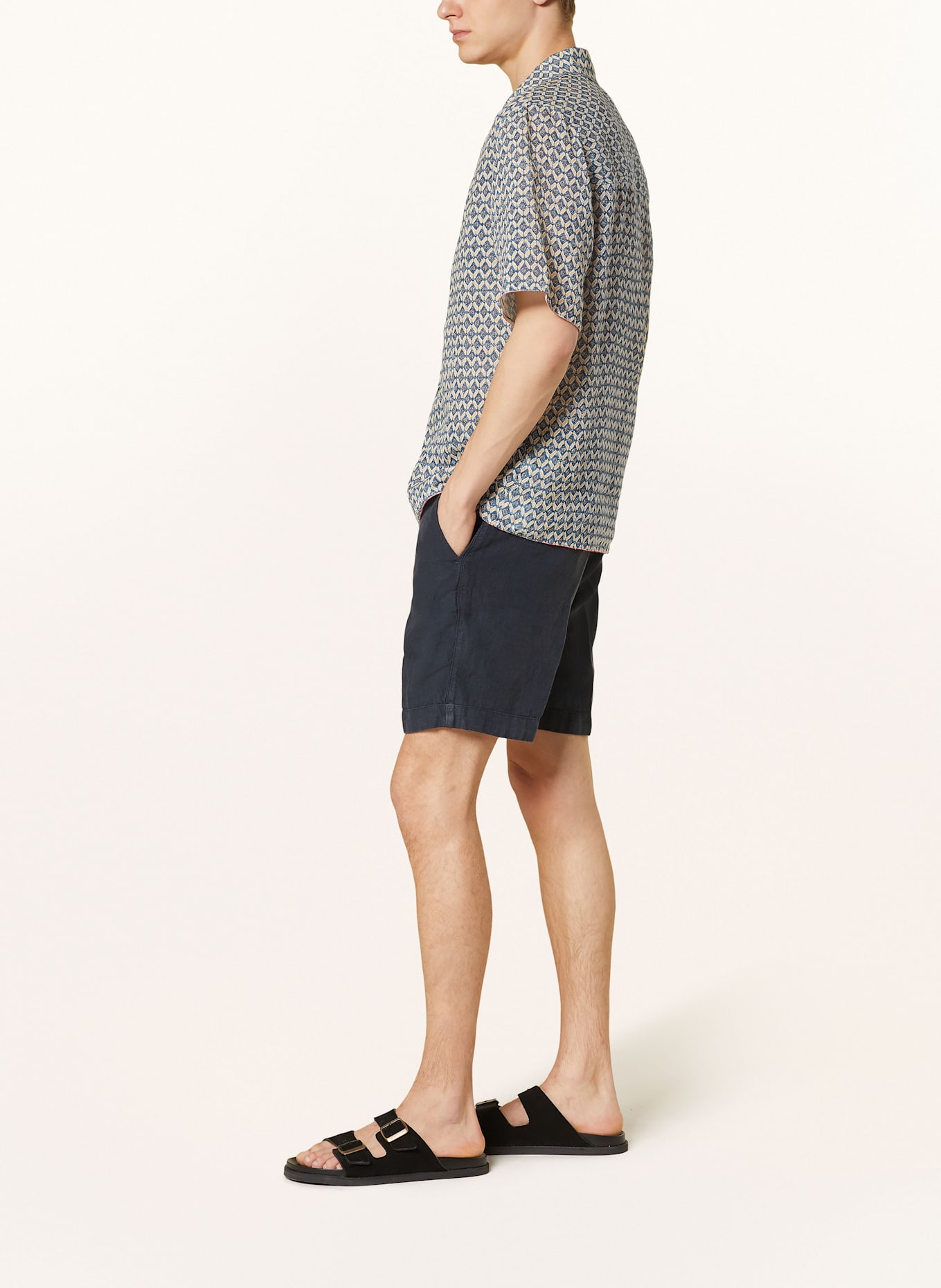 120%lino Leinenshorts: DUNKELBLAU