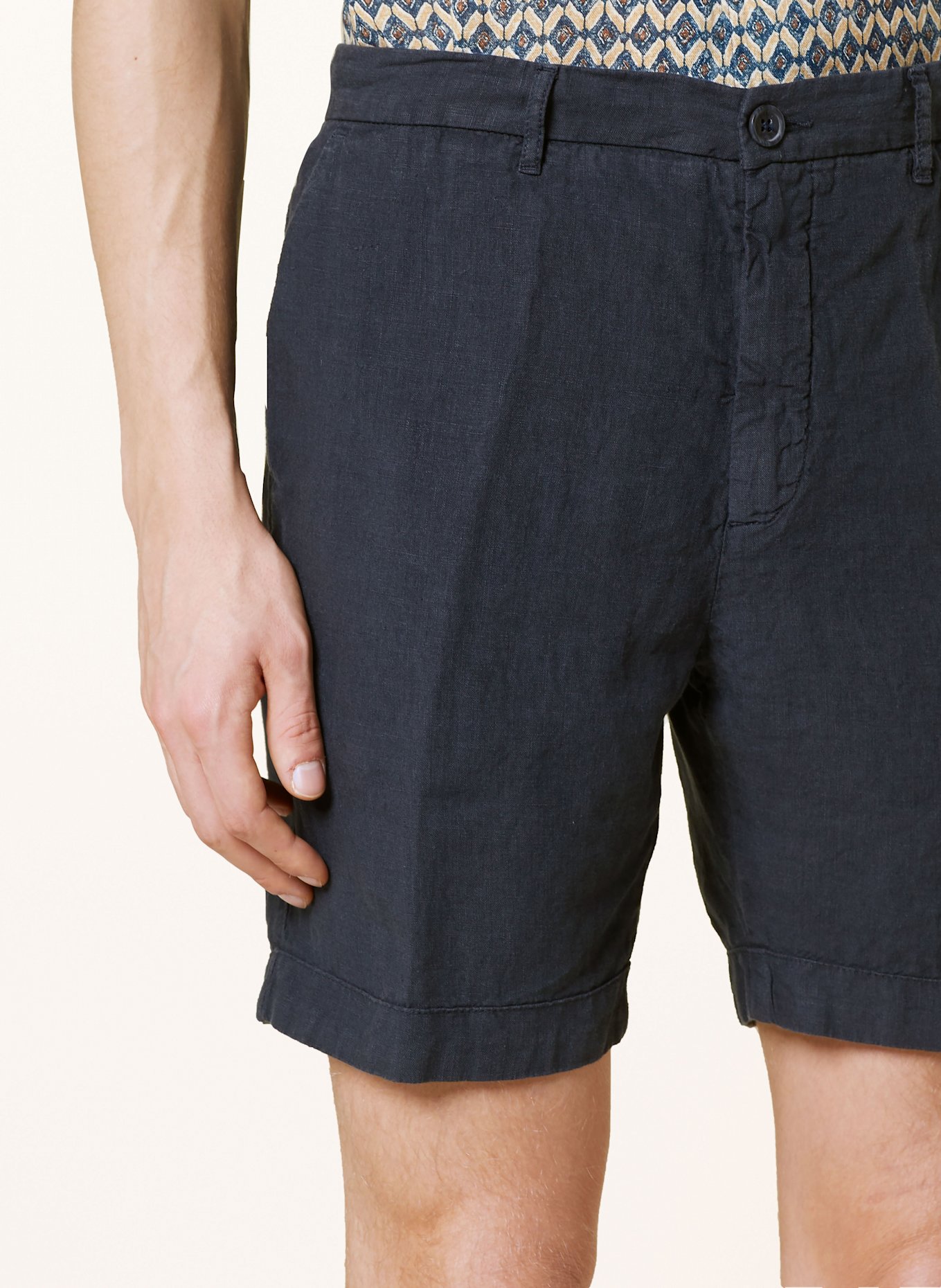 120%lino Leinenshorts: DUNKELBLAU