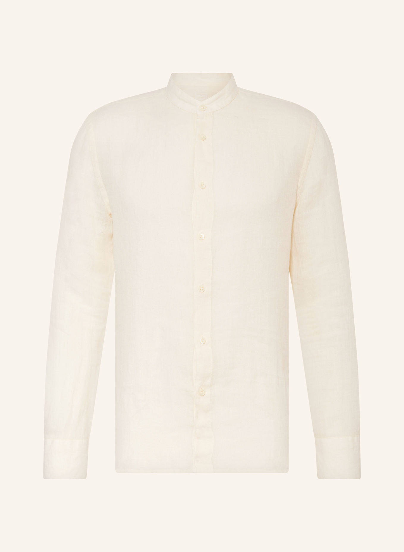 120%lino Salmon Pink Cotton Sweatshirt With White Balmain Logo Print with stand-up collar, Color: CREAM (Image 1)