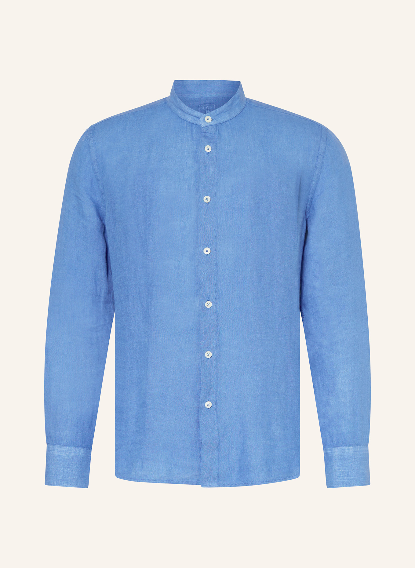120%lino Leinenhemd Slim Fit mit Stehkragen: BLAU