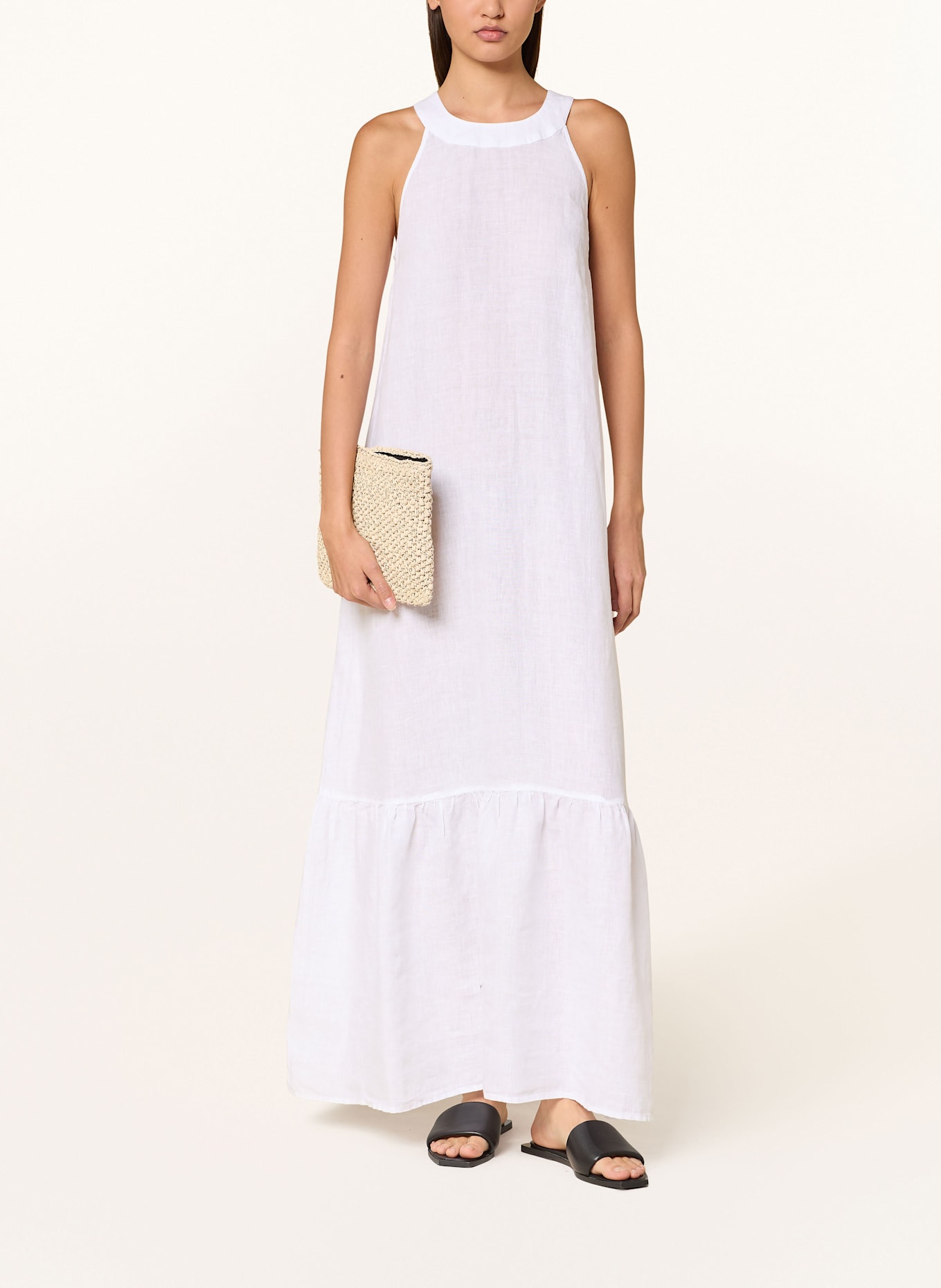 120%lino Strandkleid aus Leinen: WEISS