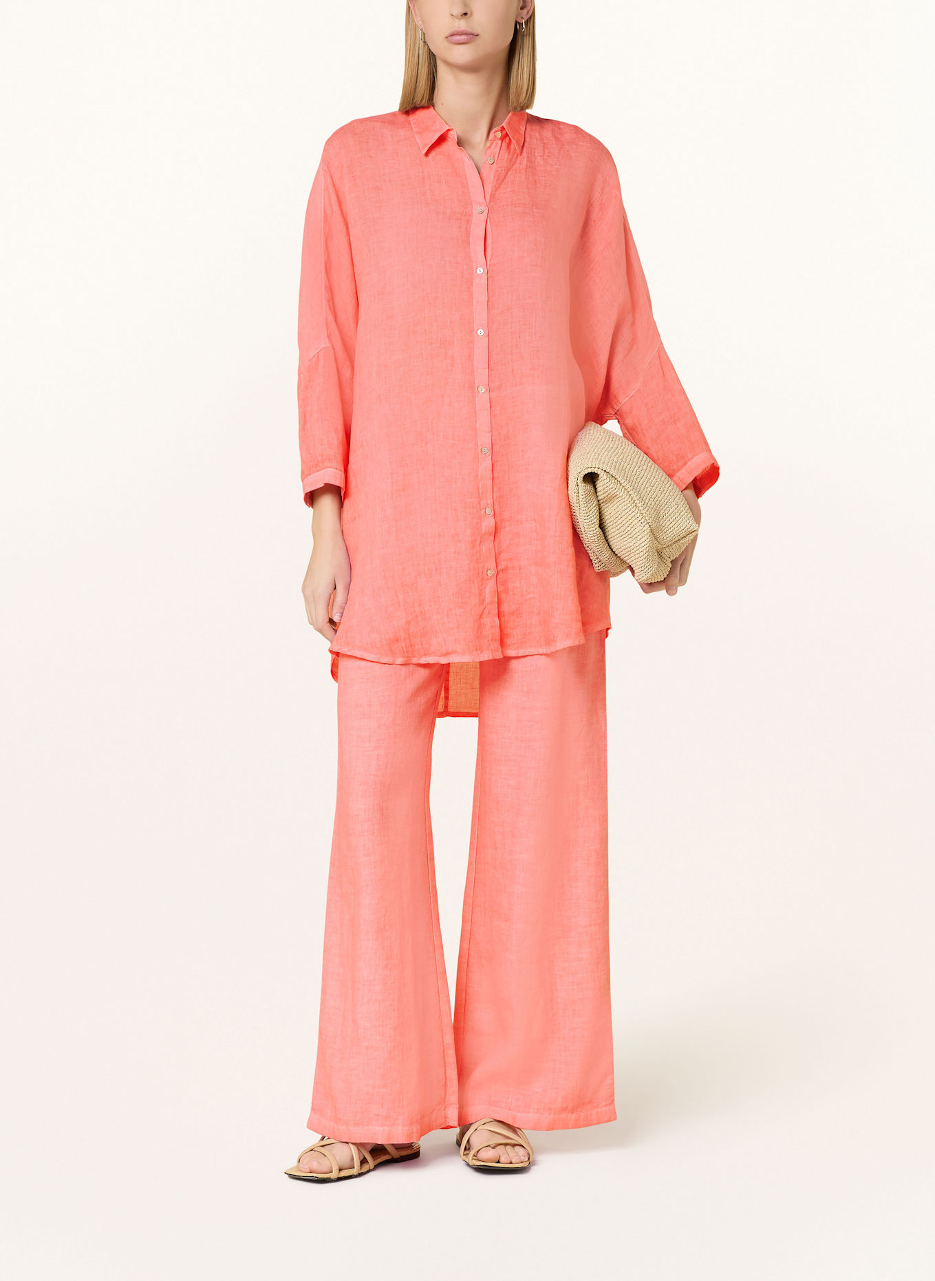 120%lino Marlenehose aus Leinen: PINK