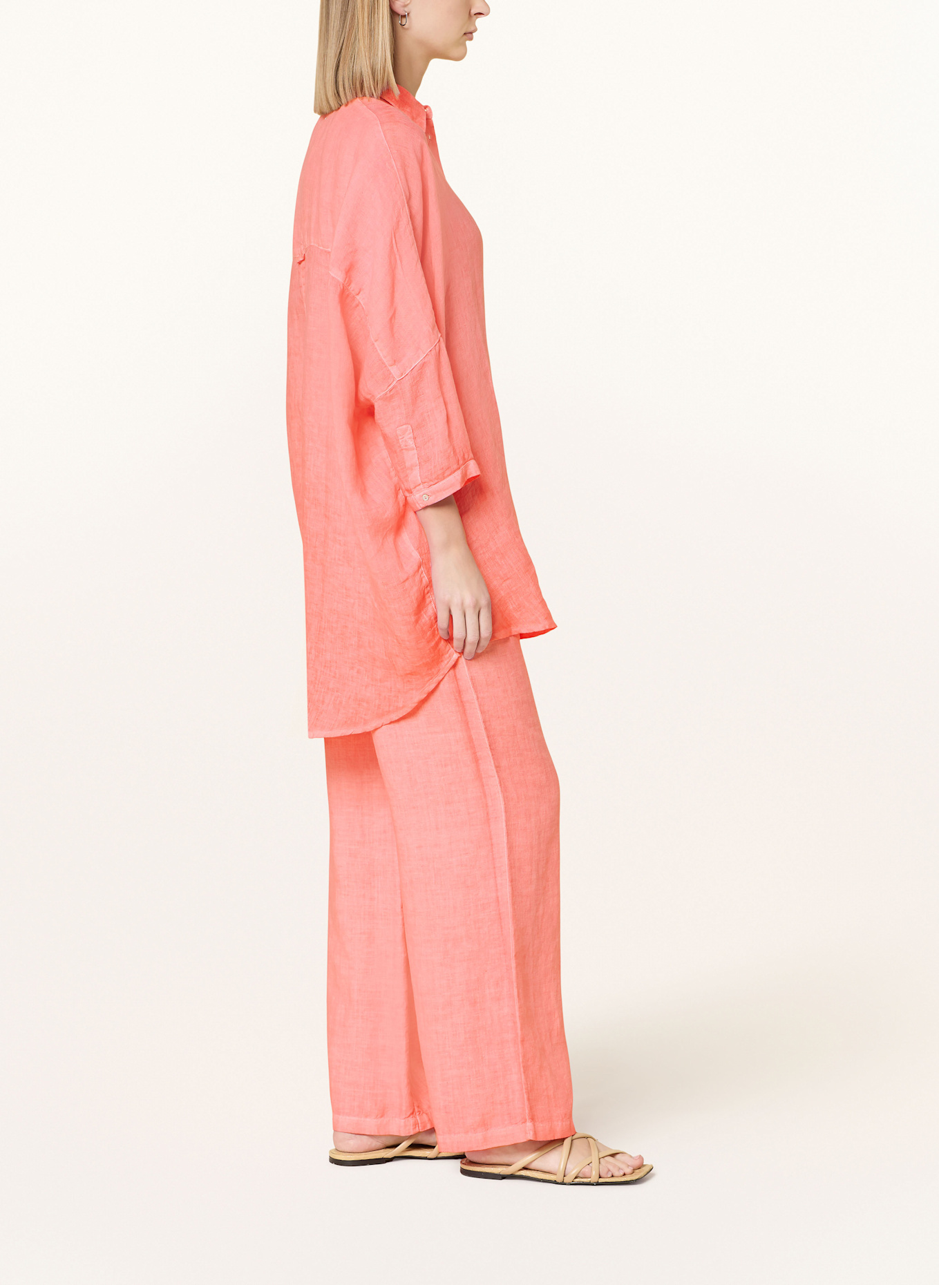 120%lino Marlenehose aus Leinen: PINK