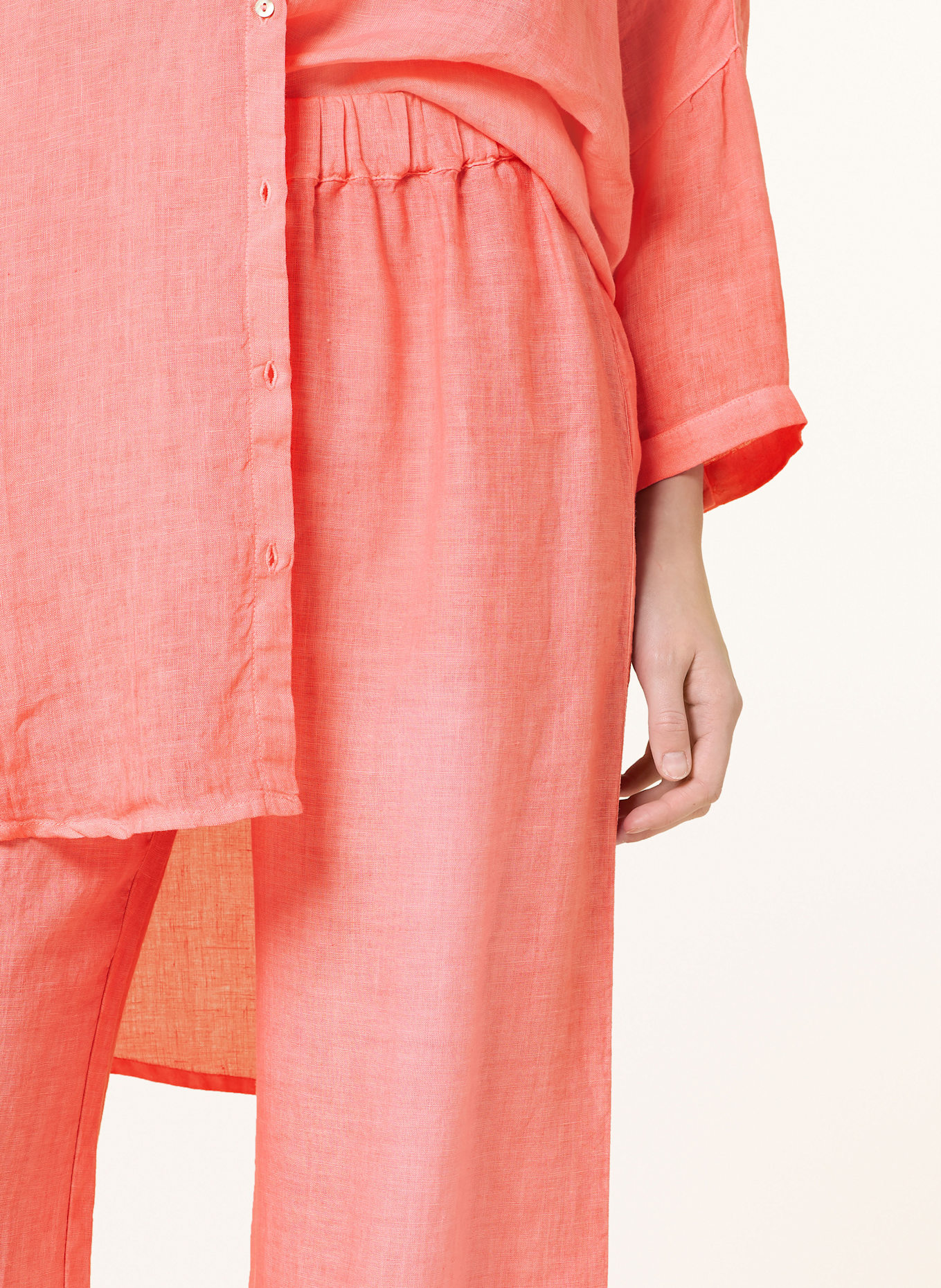 120%lino Marlenehose aus Leinen: PINK