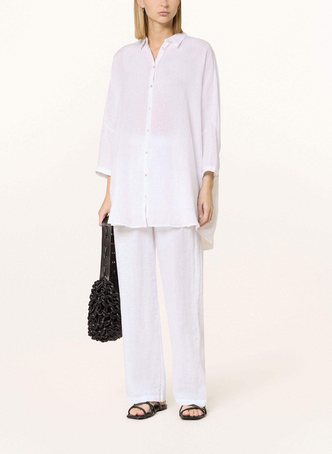 120%lino Marlenehose aus Leinen: WEISS