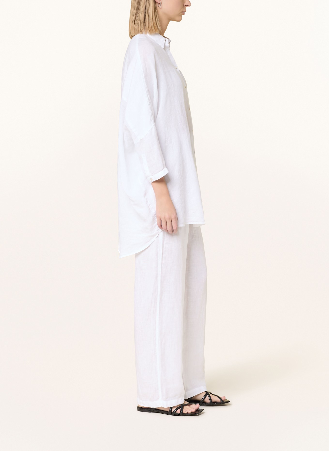 120%lino Marlenehose aus Leinen: WEISS