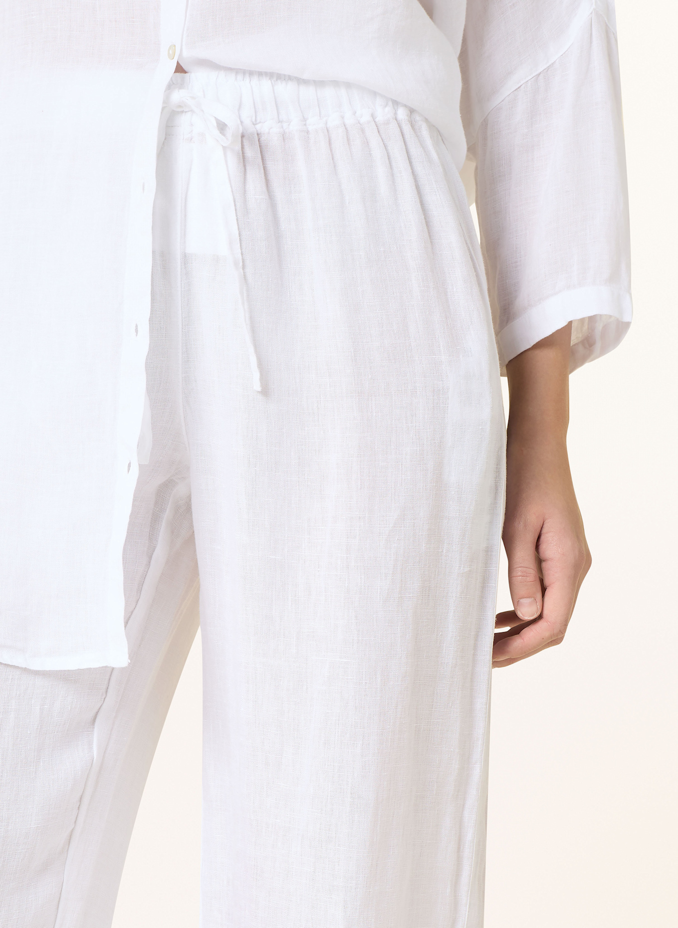 120%lino Marlenehose aus Leinen: WEISS