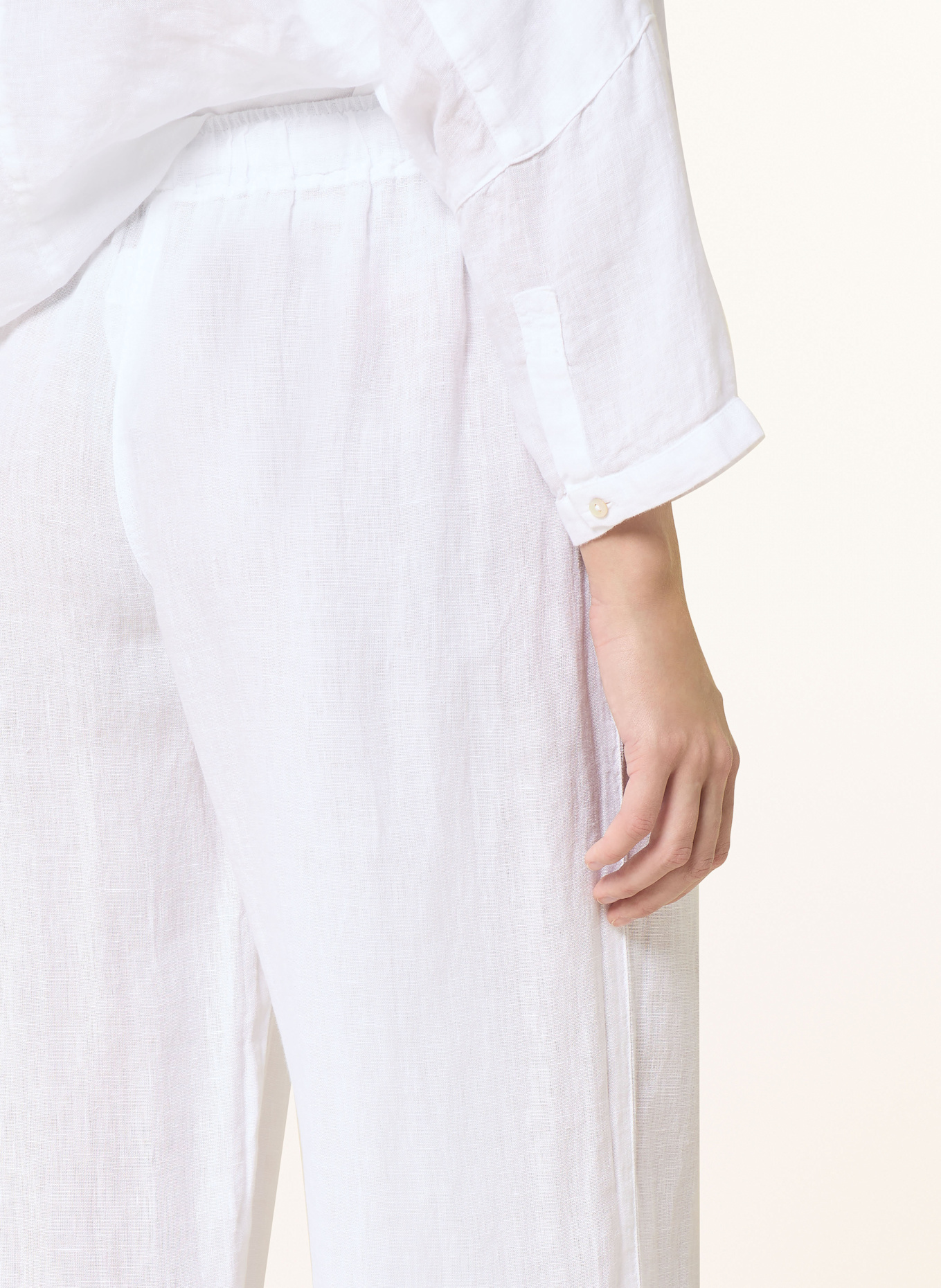 120%lino Marlenehose aus Leinen: WEISS