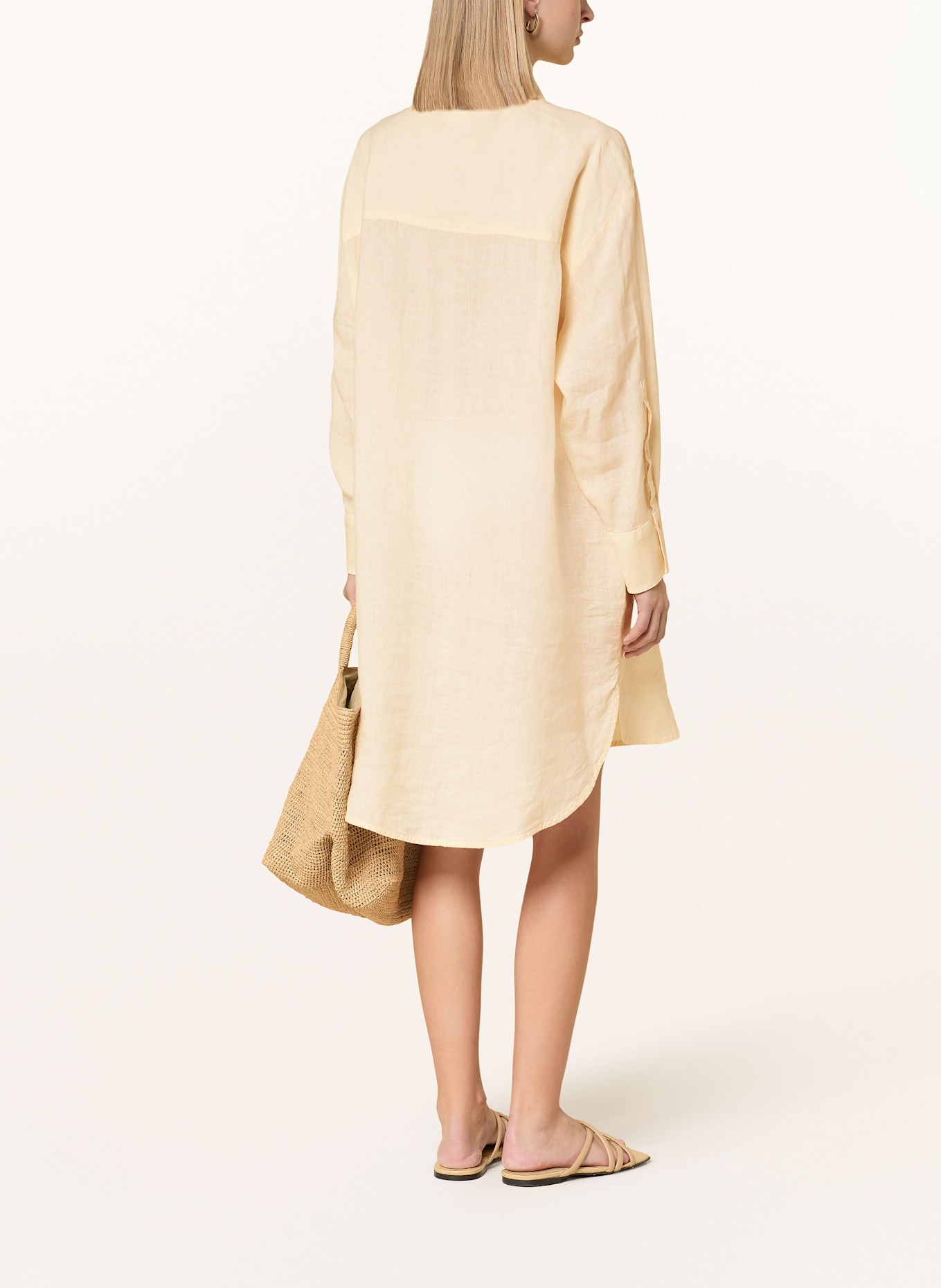 120%lino Hemdblusenkleid aus Leinen: ECRU