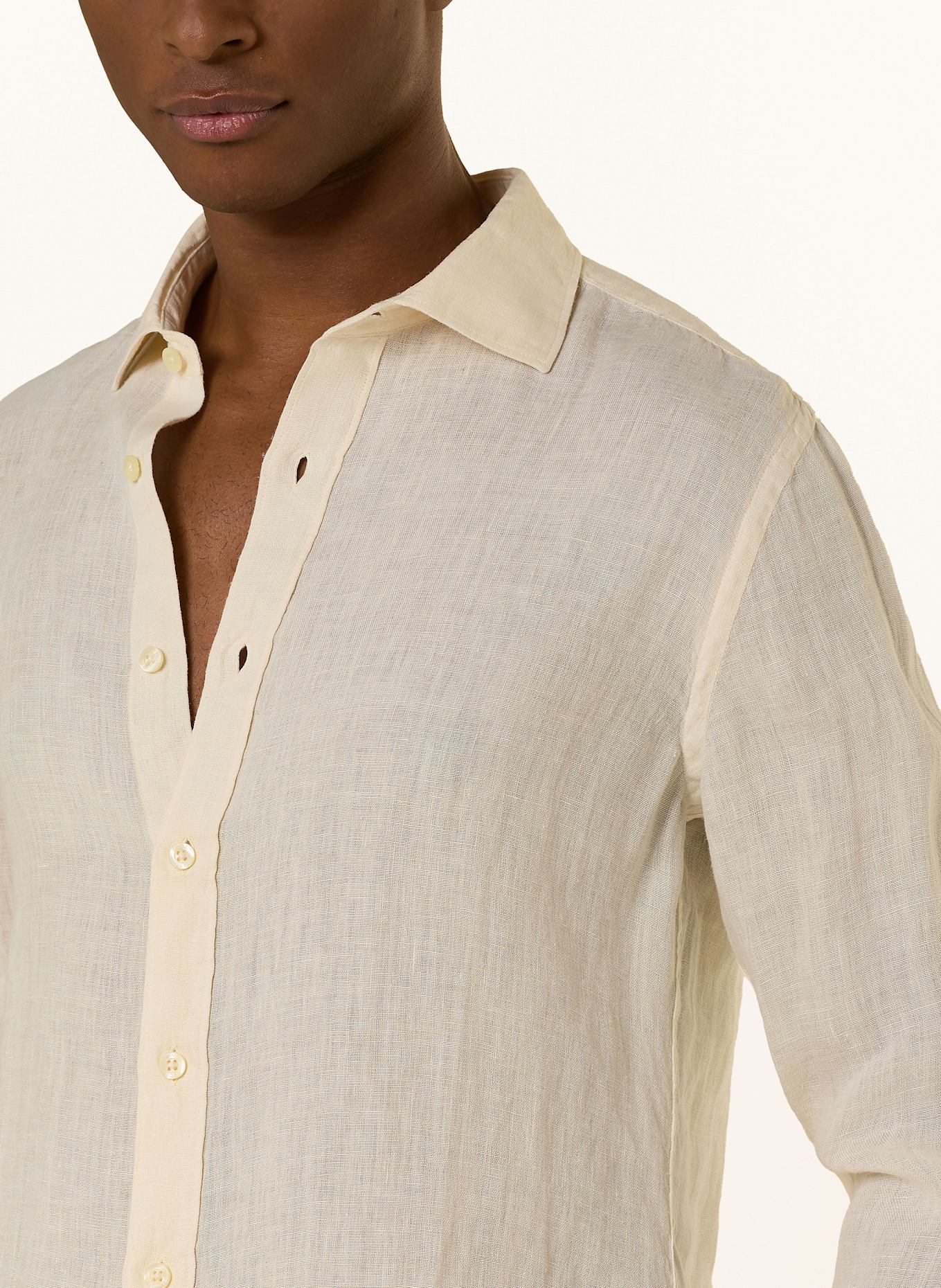 120%lino Leinenhemd Slim Fit: ECRU