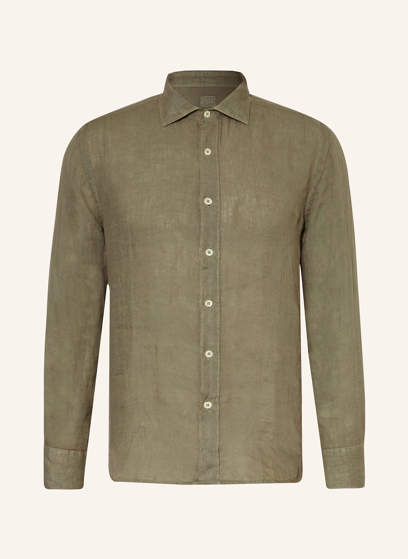 120%lino Leinenhemd Slim Fit: GRÜN
