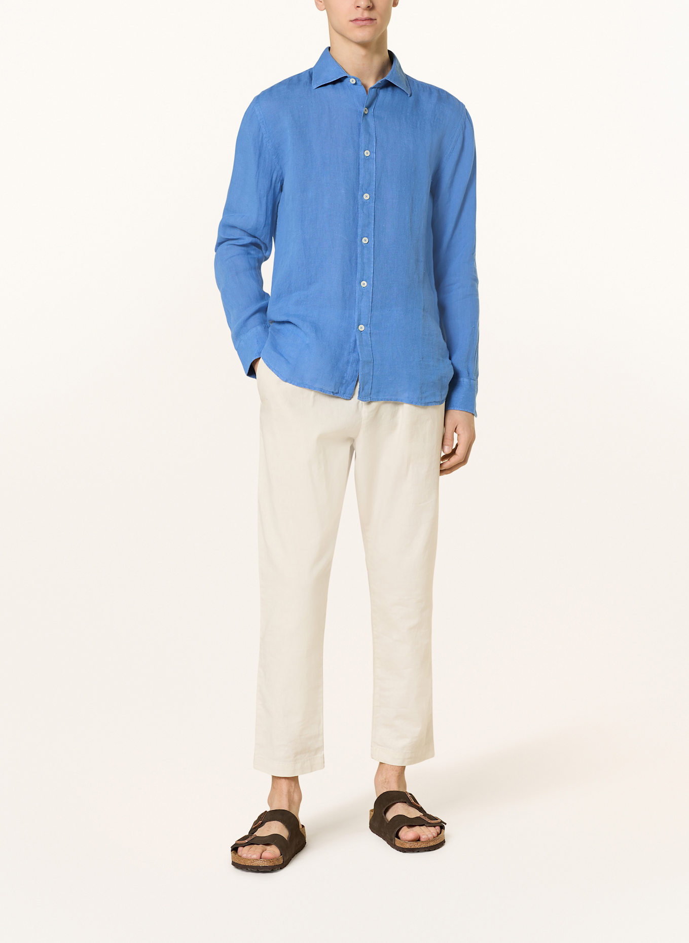 120%lino Leinenhemd Slim Fit: BLAU