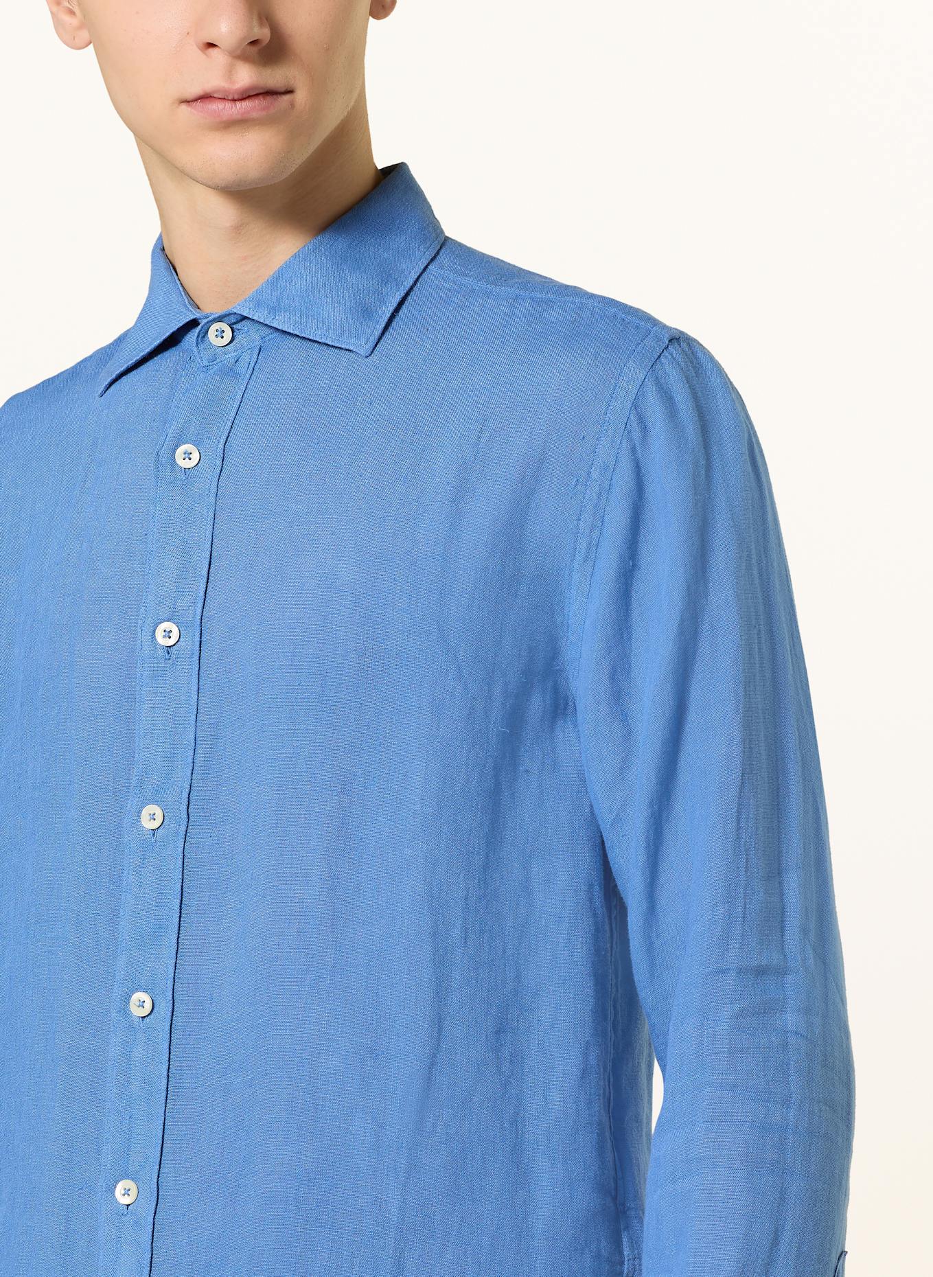 120%lino Leinenhemd Slim Fit: BLAU