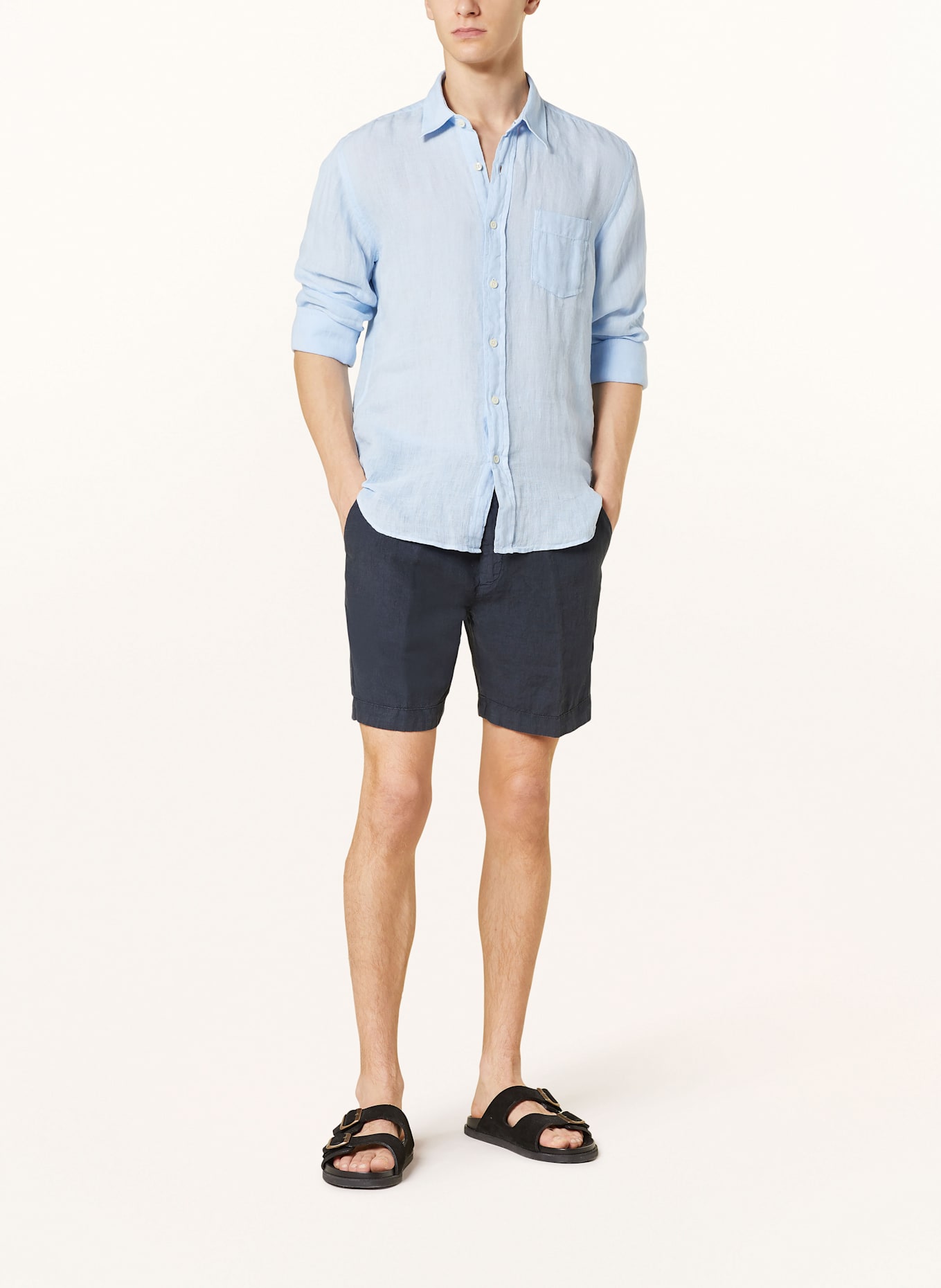 120%lino Leinenhemd Regular Fit: HELLBLAU