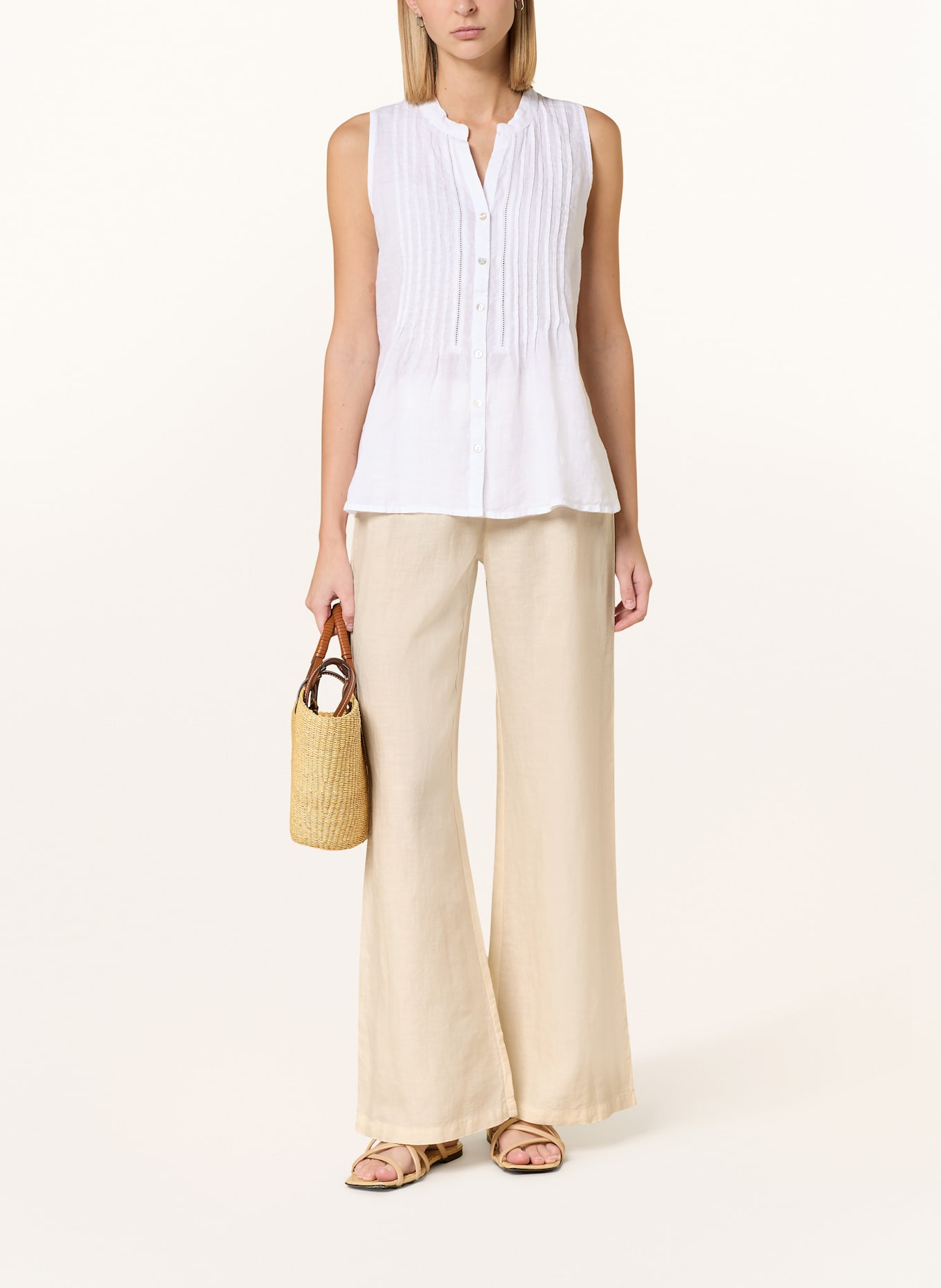 120%lino Marlenehose aus Leinen: ECRU