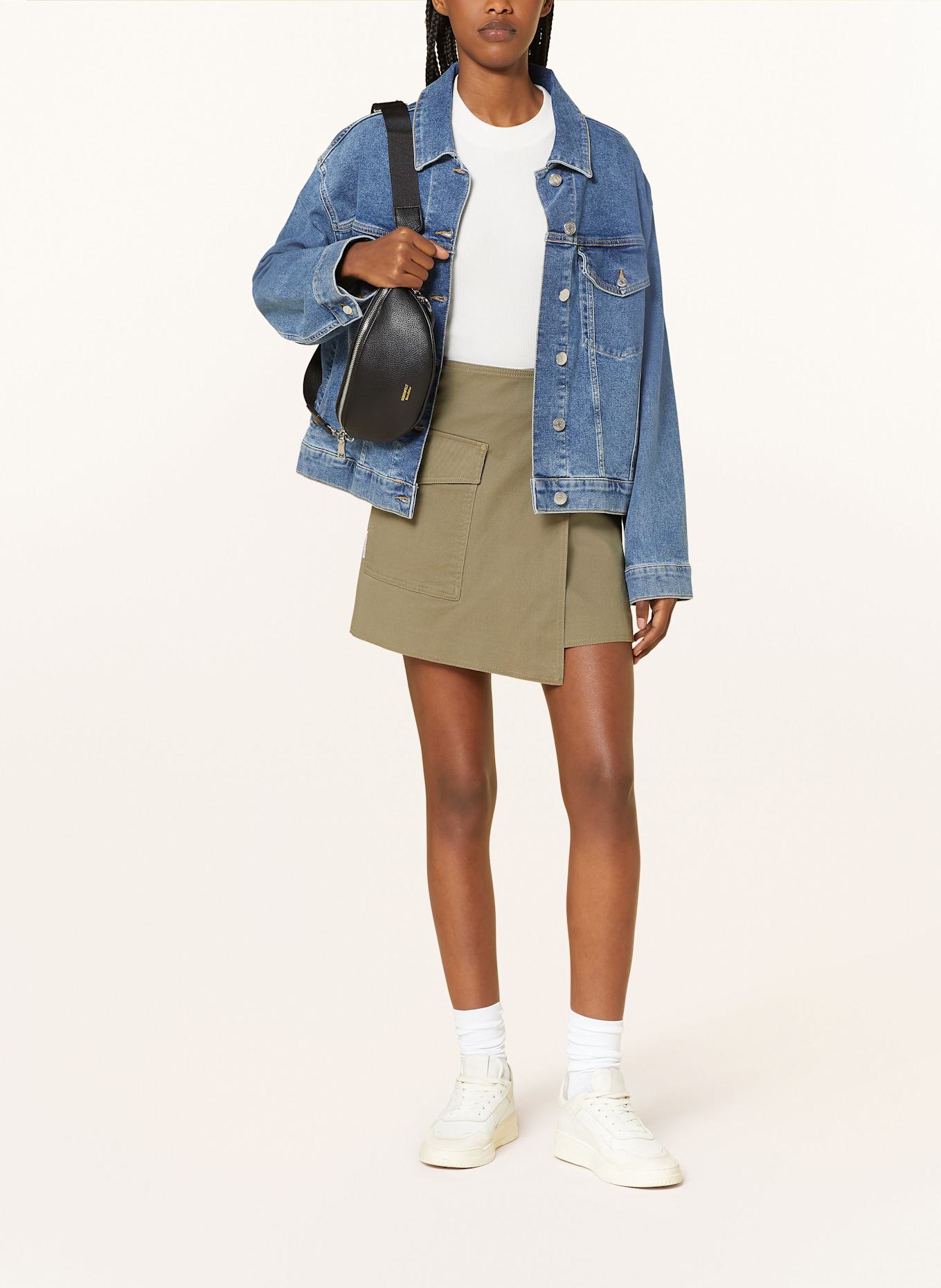 Marc O'Polo DENIM Jeansrock in Wickeloptik: KHAKI