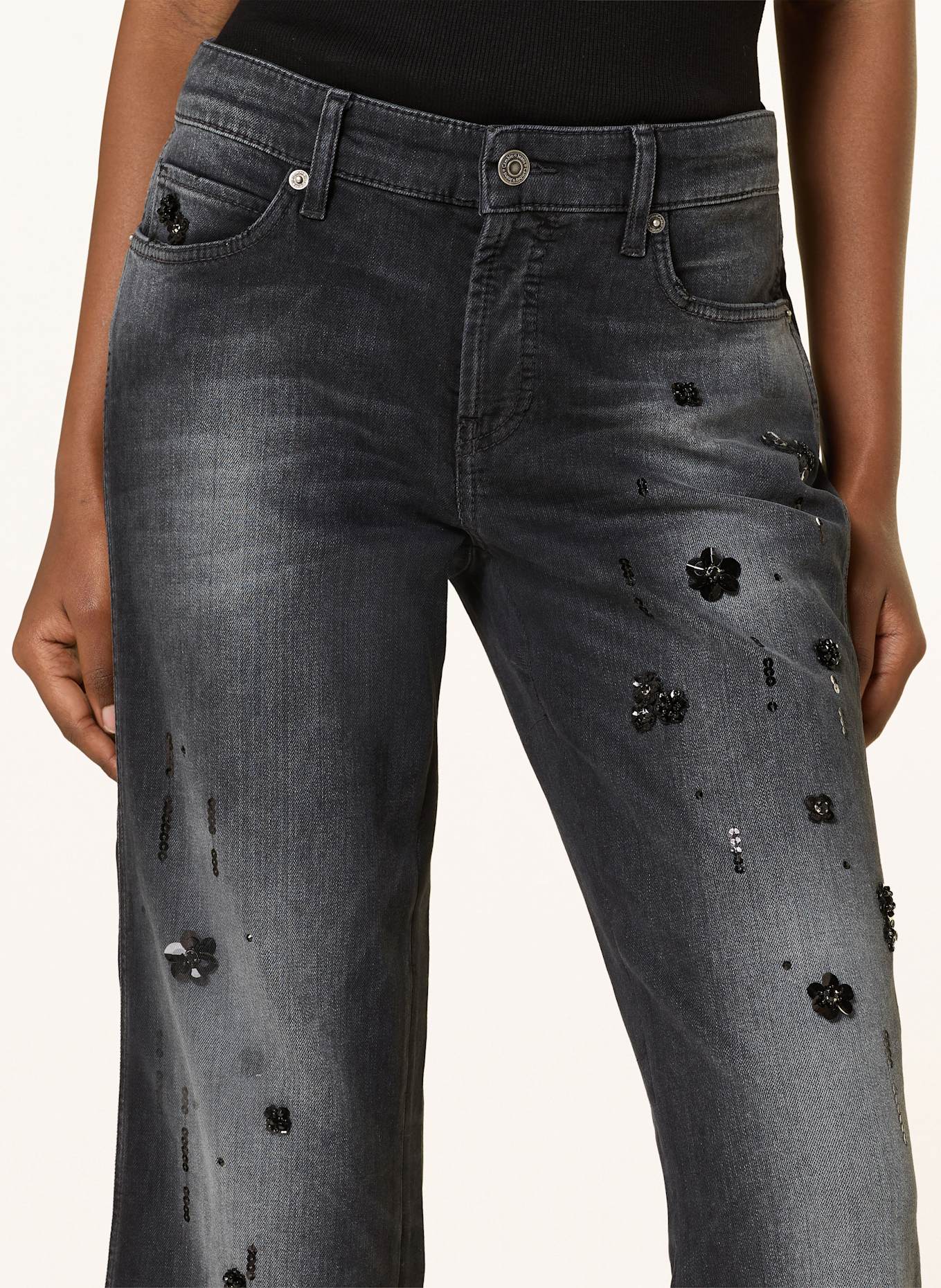 CAMBIO FRANCESCA flared jeans with sequins, Color: 5217 David Koma Tyre Track strapless mini dress Red (Image 5)