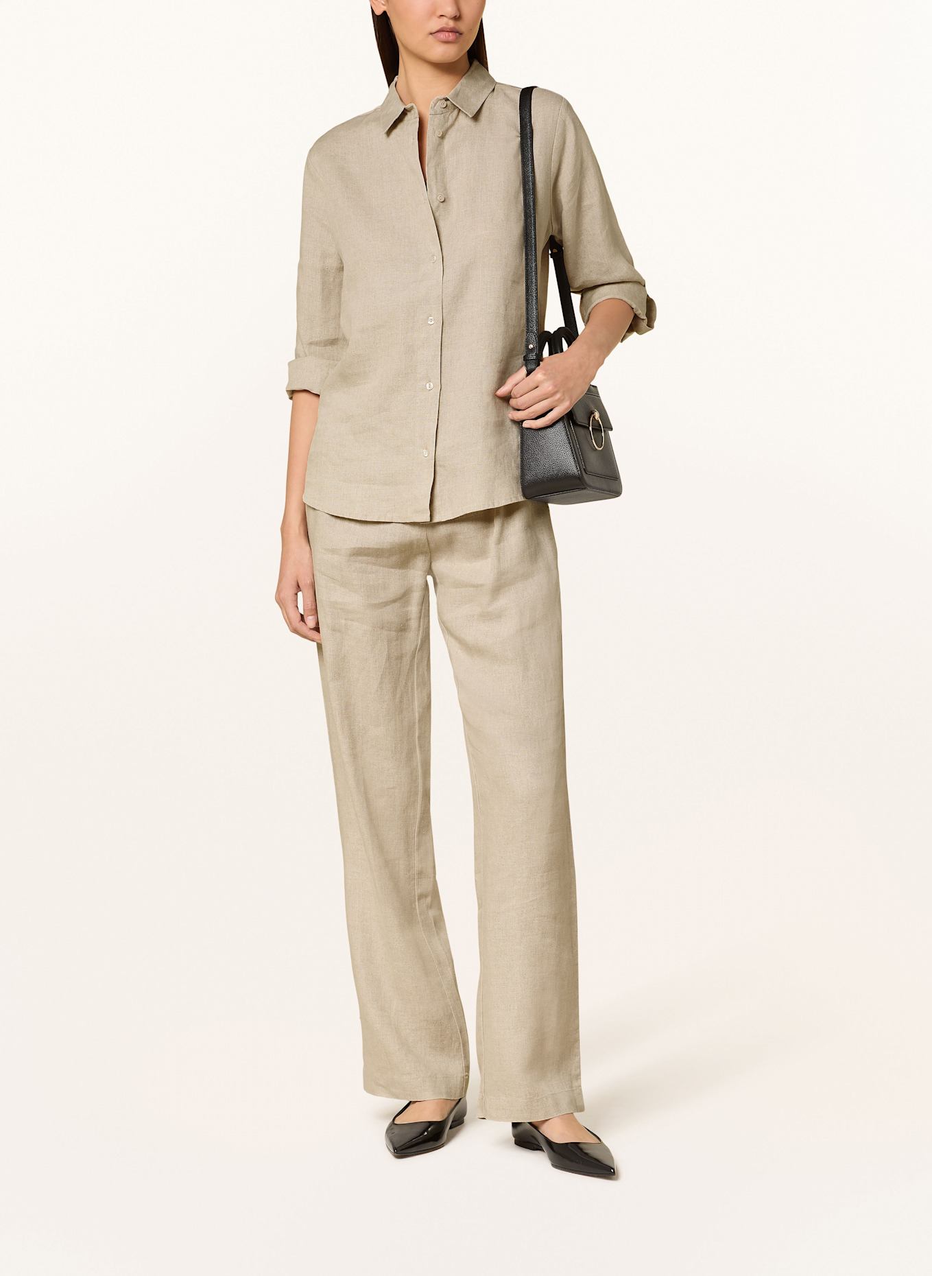 lilienfels Shirt blouse made of linen with 3/4 sleeves: BEIGE