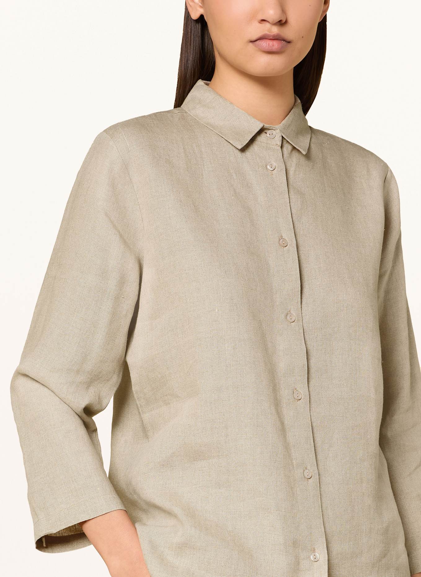 lilienfels Shirt blouse made of linen with 3/4 sleeves: BEIGE