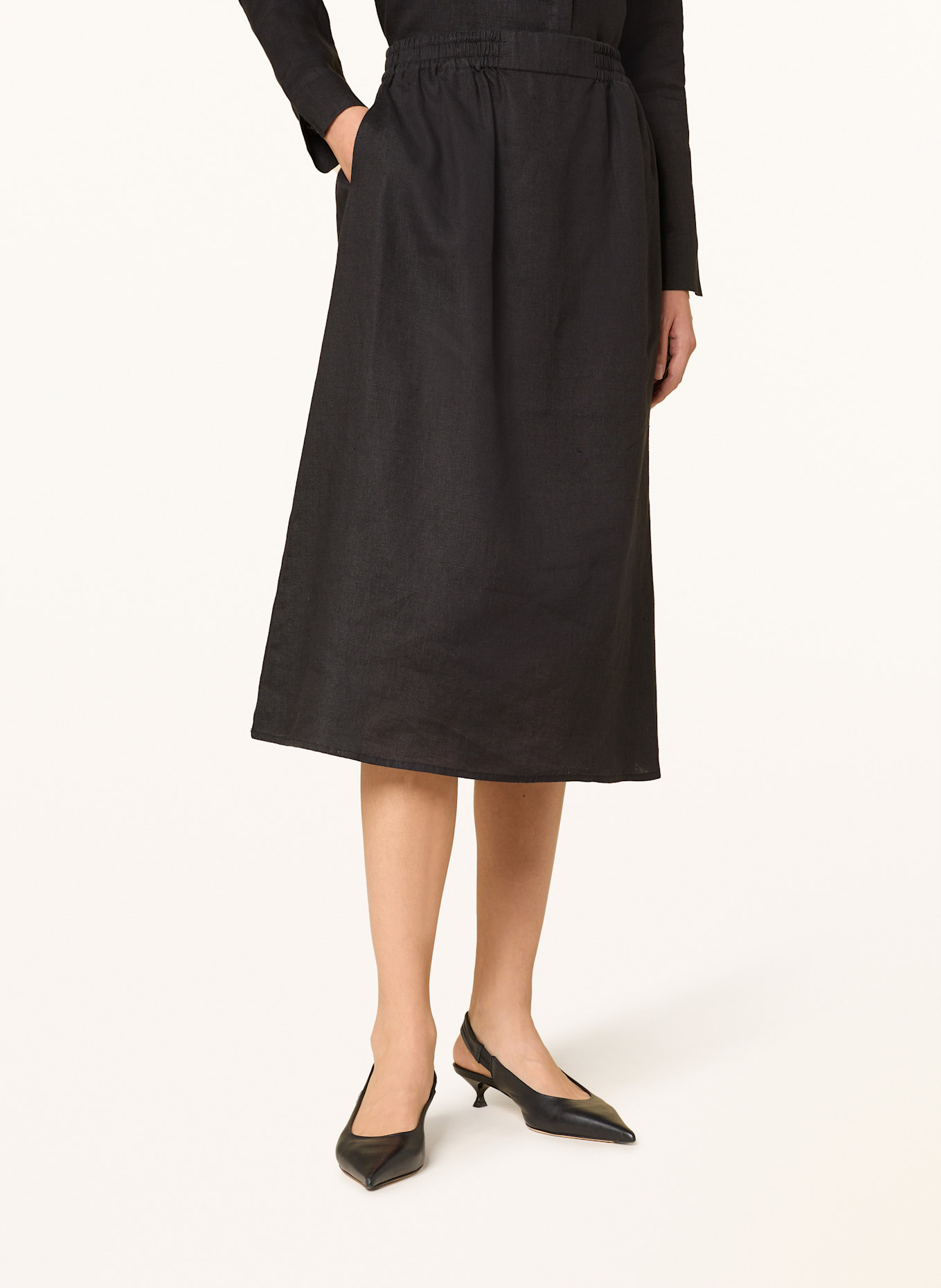 lilienfels Linen skirt, Color: BLACK (Image 4)