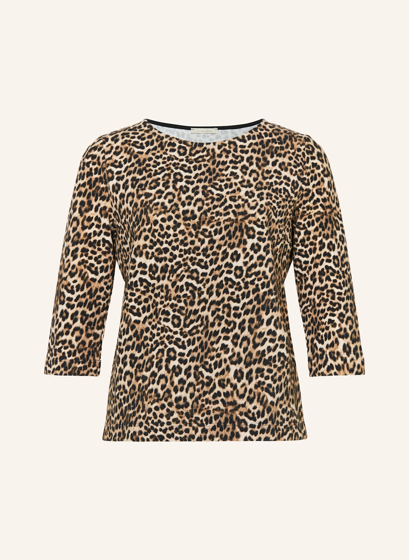 lilienfels Shirt mit 3/4-Arm: SCHWARZ / BEIGE / BRAUN