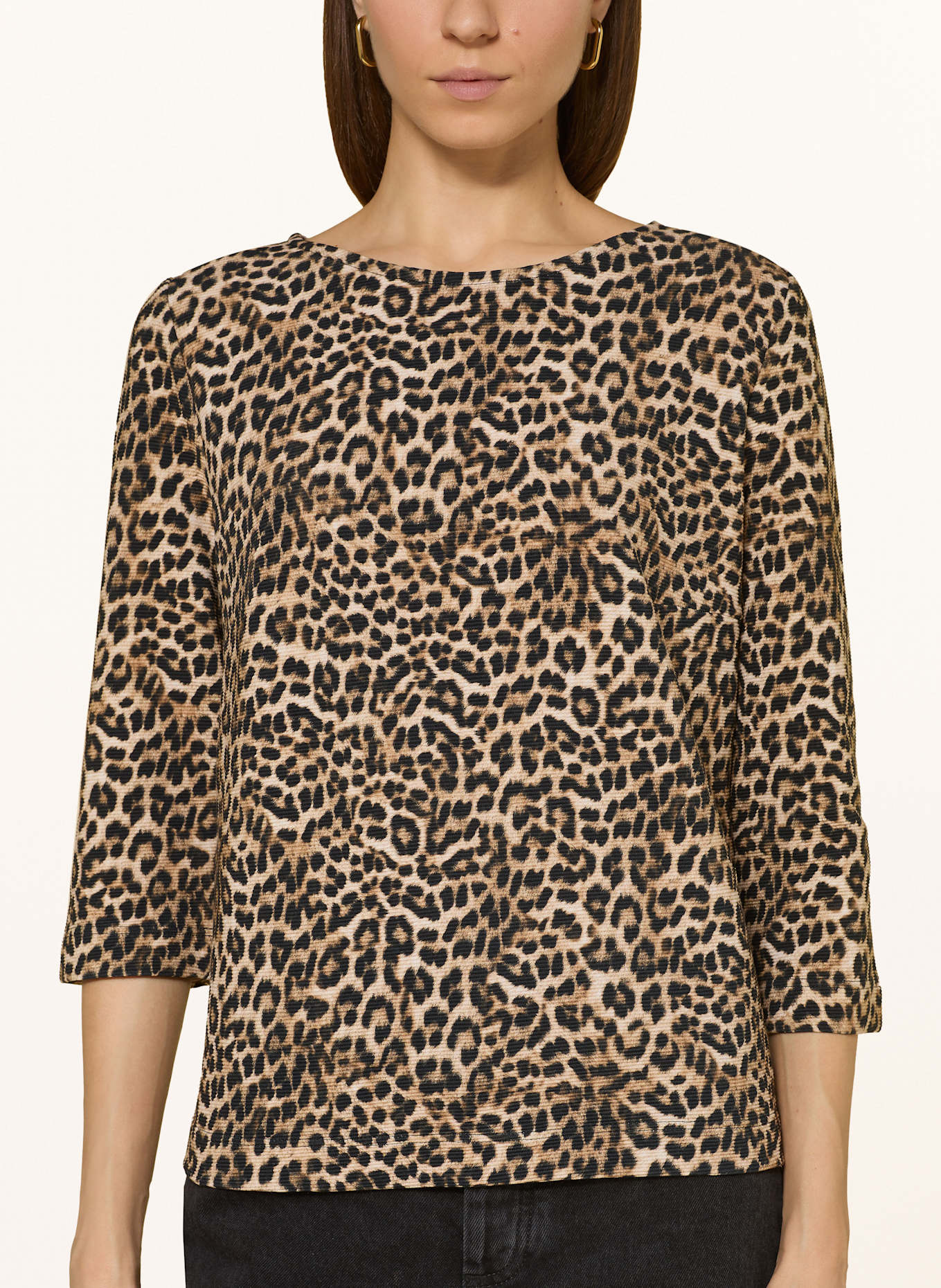 lilienfels Shirt mit 3/4-Arm: SCHWARZ / BEIGE / BRAUN