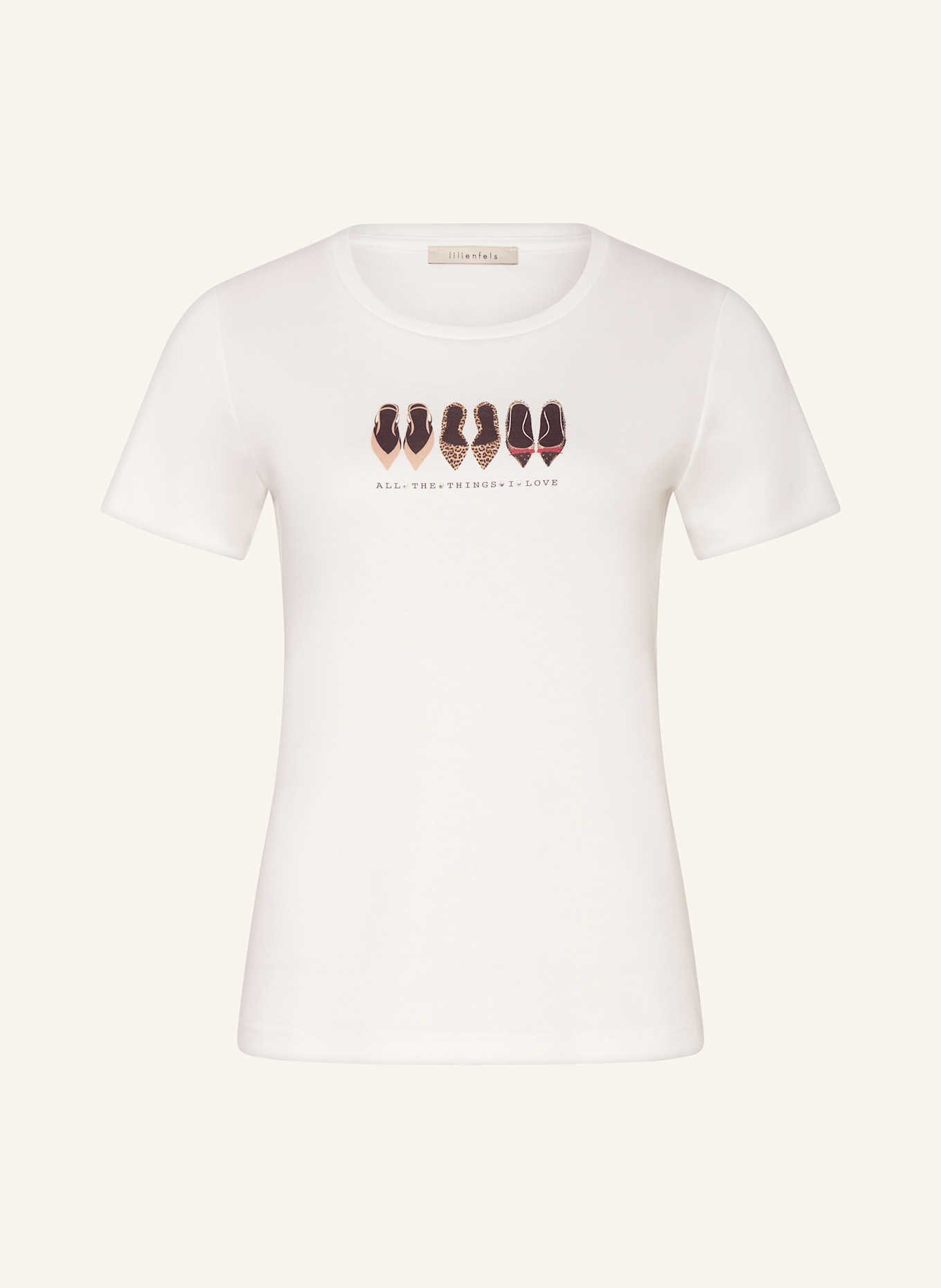 lilienfels T-shirt with decorative gems: WHITE